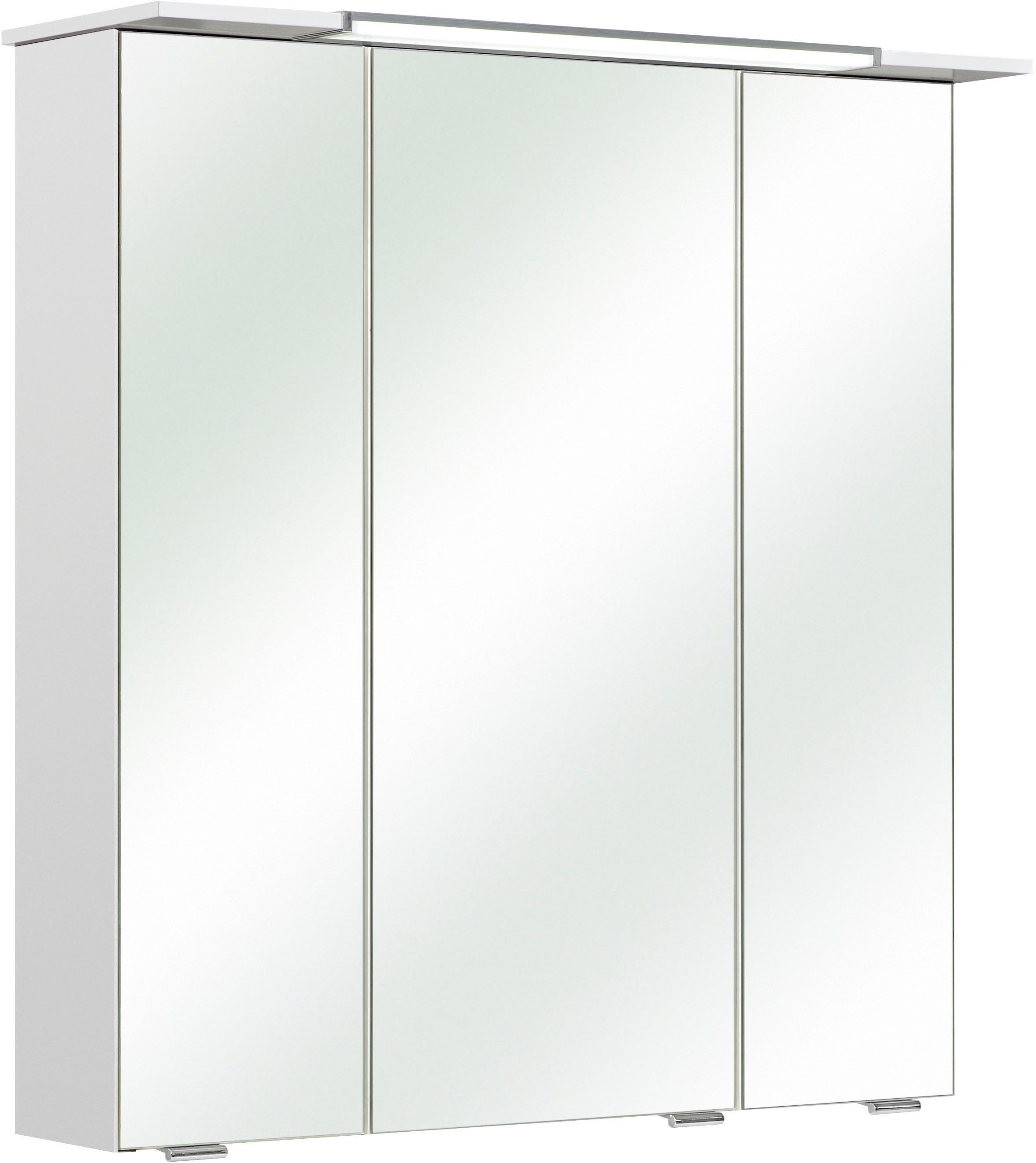 Saphir Badmeubelset Quickset 376 2-delig, wastafelonderkast en led-spiegelkast in wit glanzend, incl. deurdemper, zonder wastafel, 5 deuren (set)