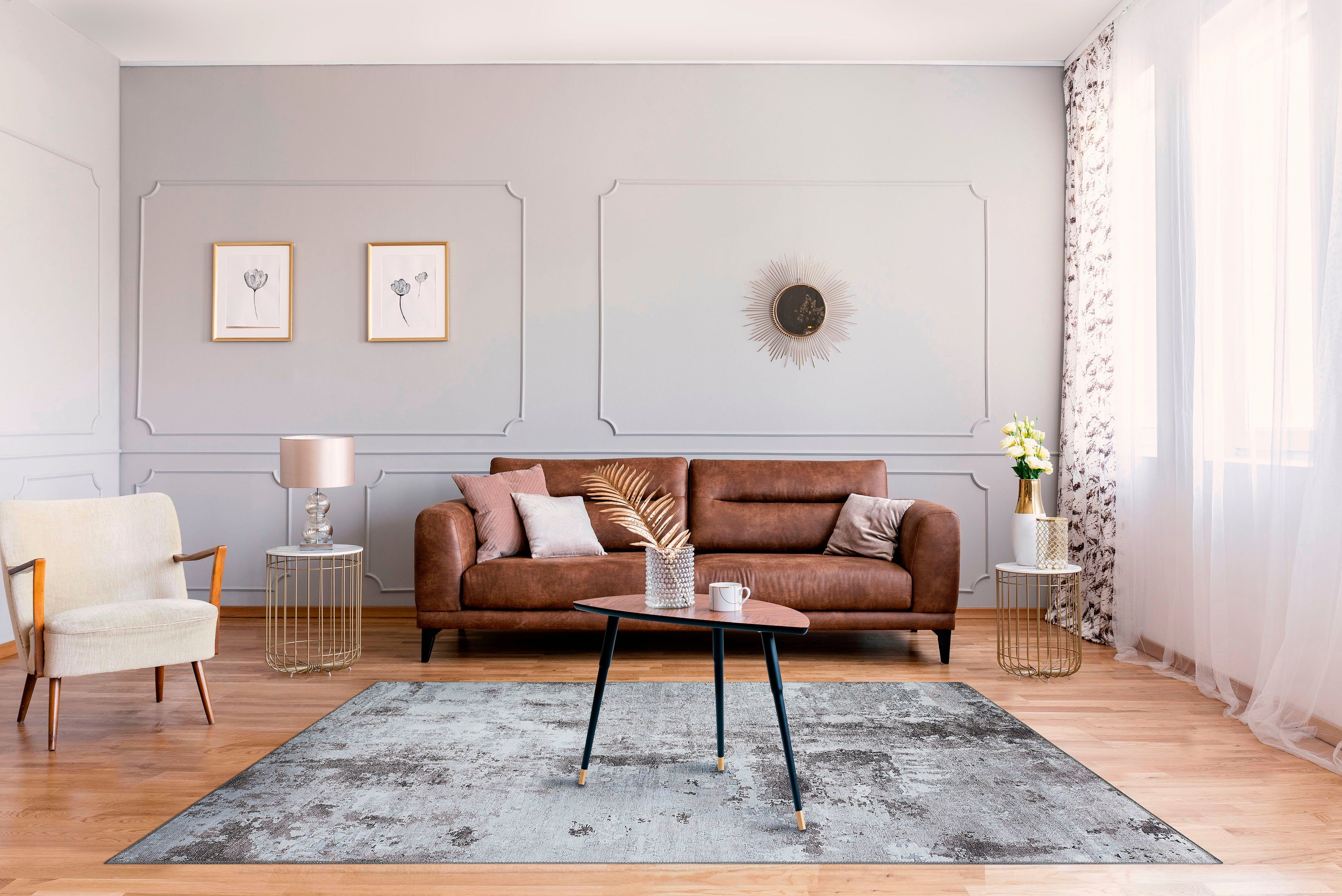 LUXOR living Vloerkleed Lago opvouwbaar tapijt, modern ontwerp, wasbaar, geschikt voor binnen en buiten