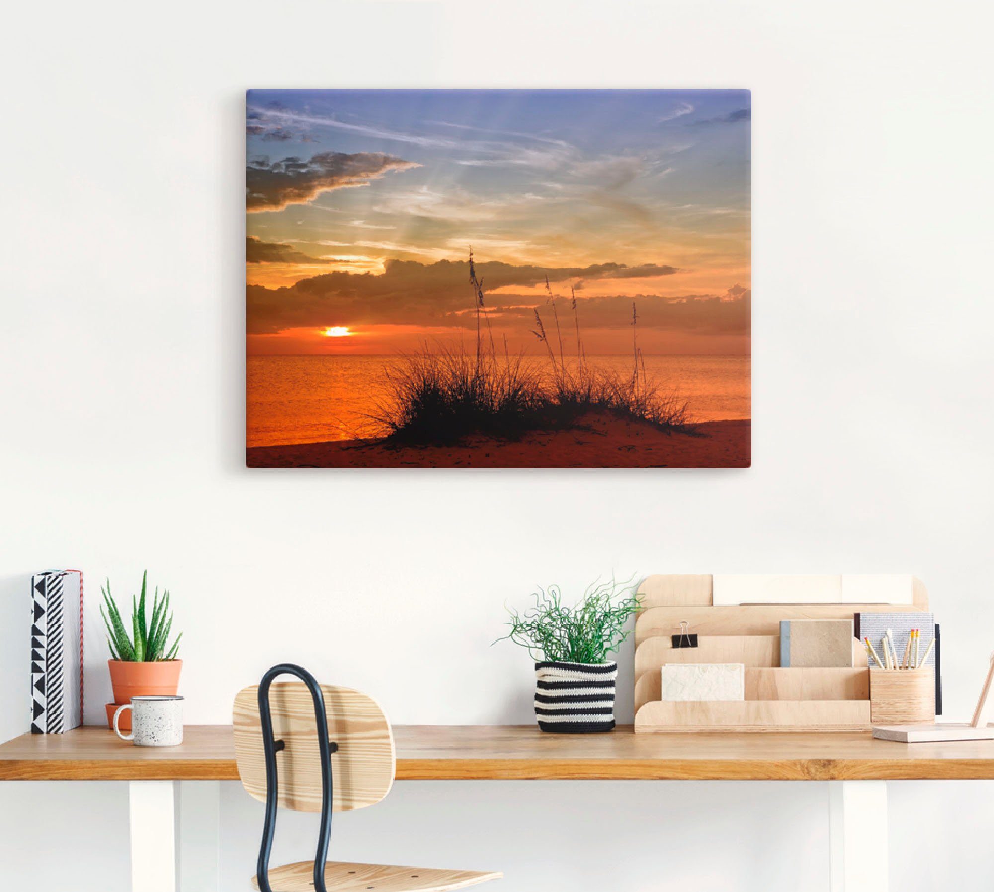 Artland Artprint Heerlijke zonsondergang als artprint op linnen, muursticker in verschillende maten