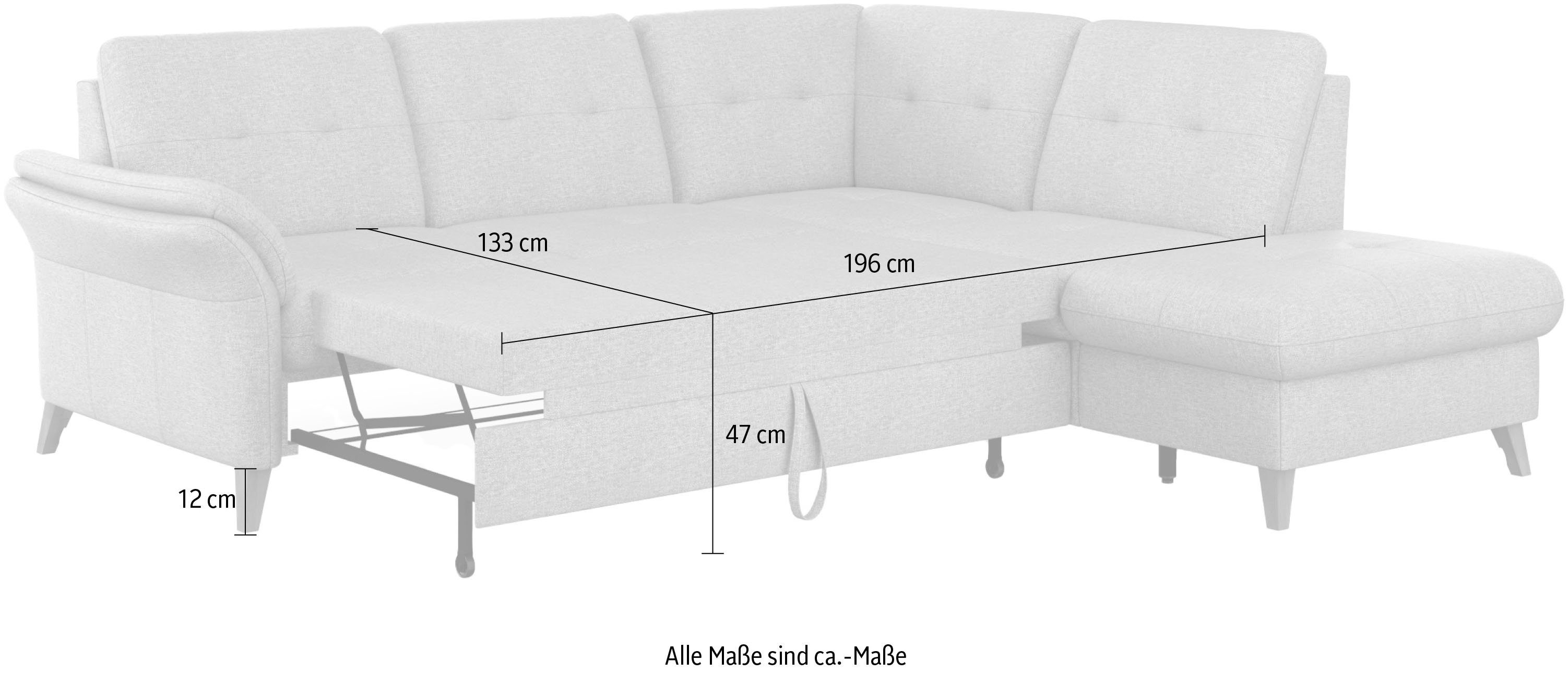 sit&more Hoekbank Göteborg inclusief zitdiepteverstelling, optioneel met bedfunctie & bedlade