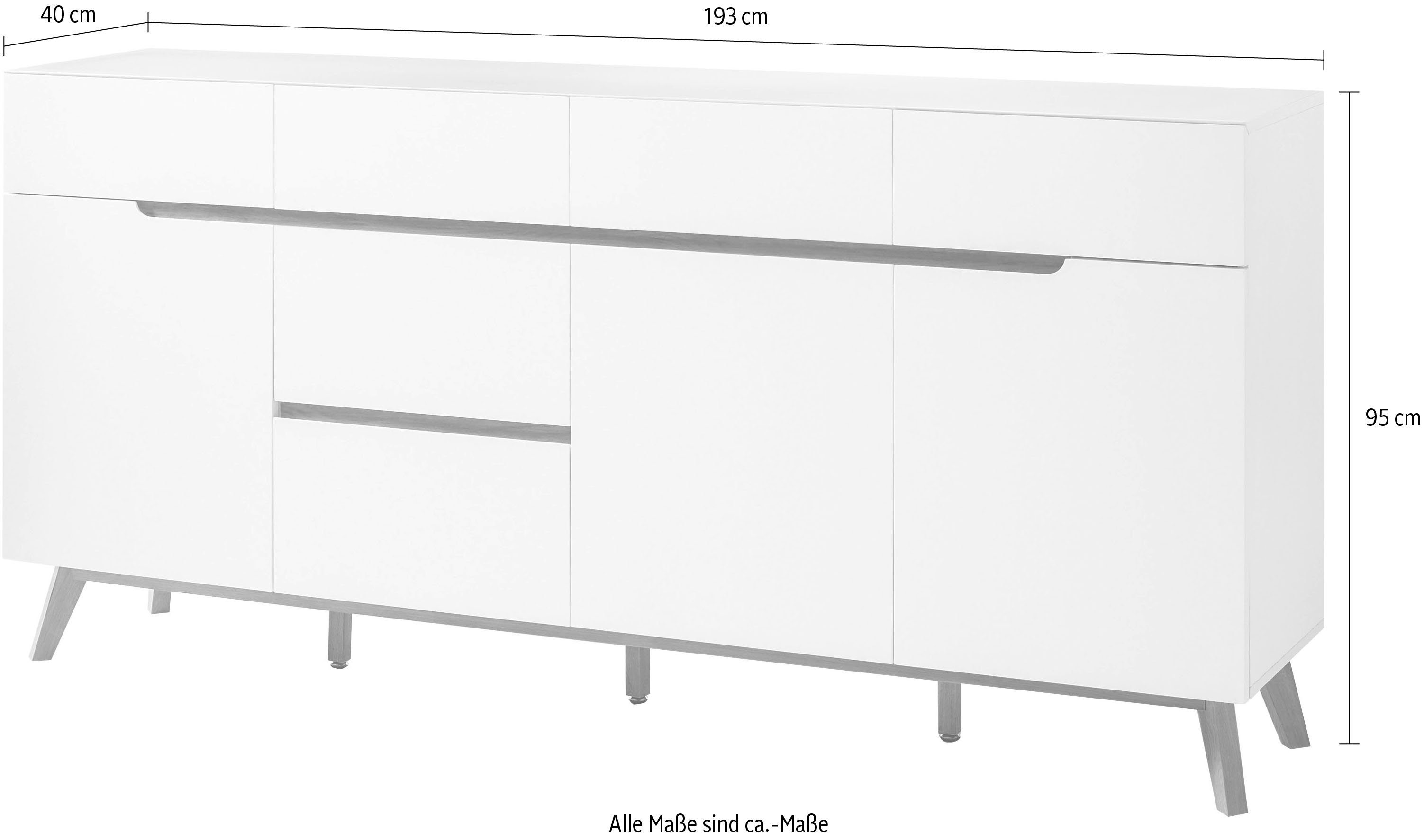 MCA furniture Dressoir Cervo Breedte ca. 193 cm