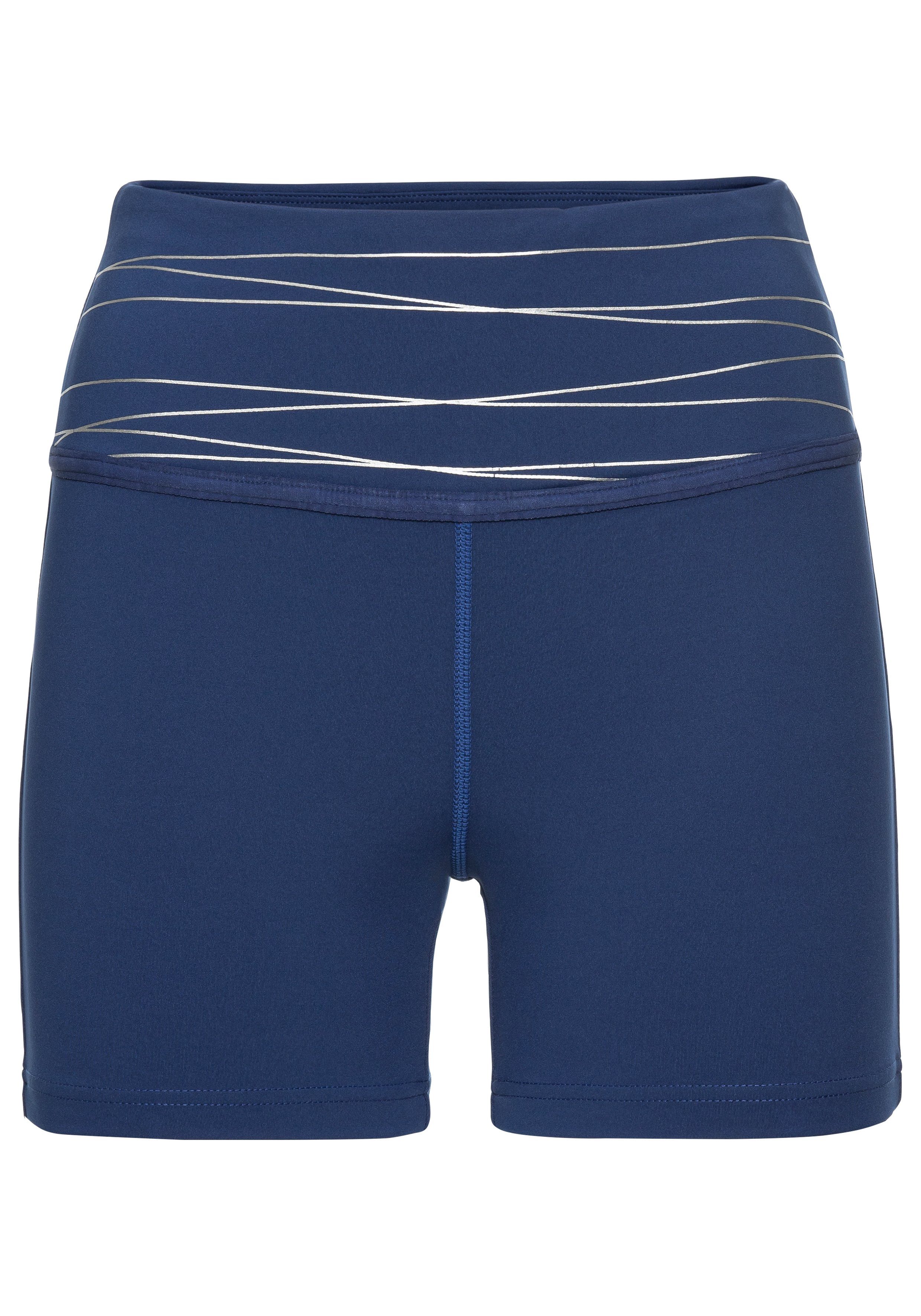 vivance active Short Korte broek Sportshorts met brede tailleband en print