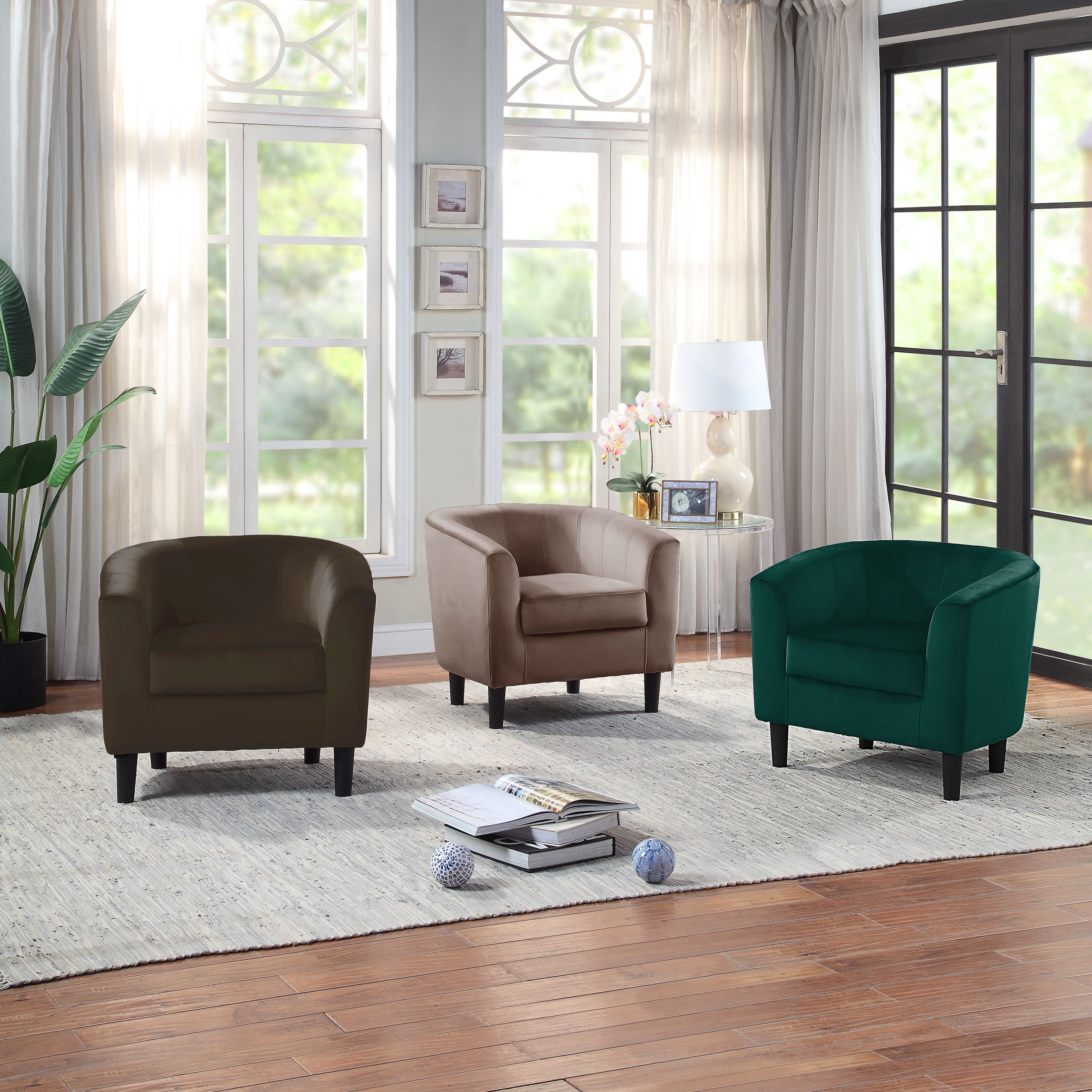 ATLANTIC home collection Fauteuil Carlos Cocktailsessel, loungesessel met fluwelen stof en veerkern