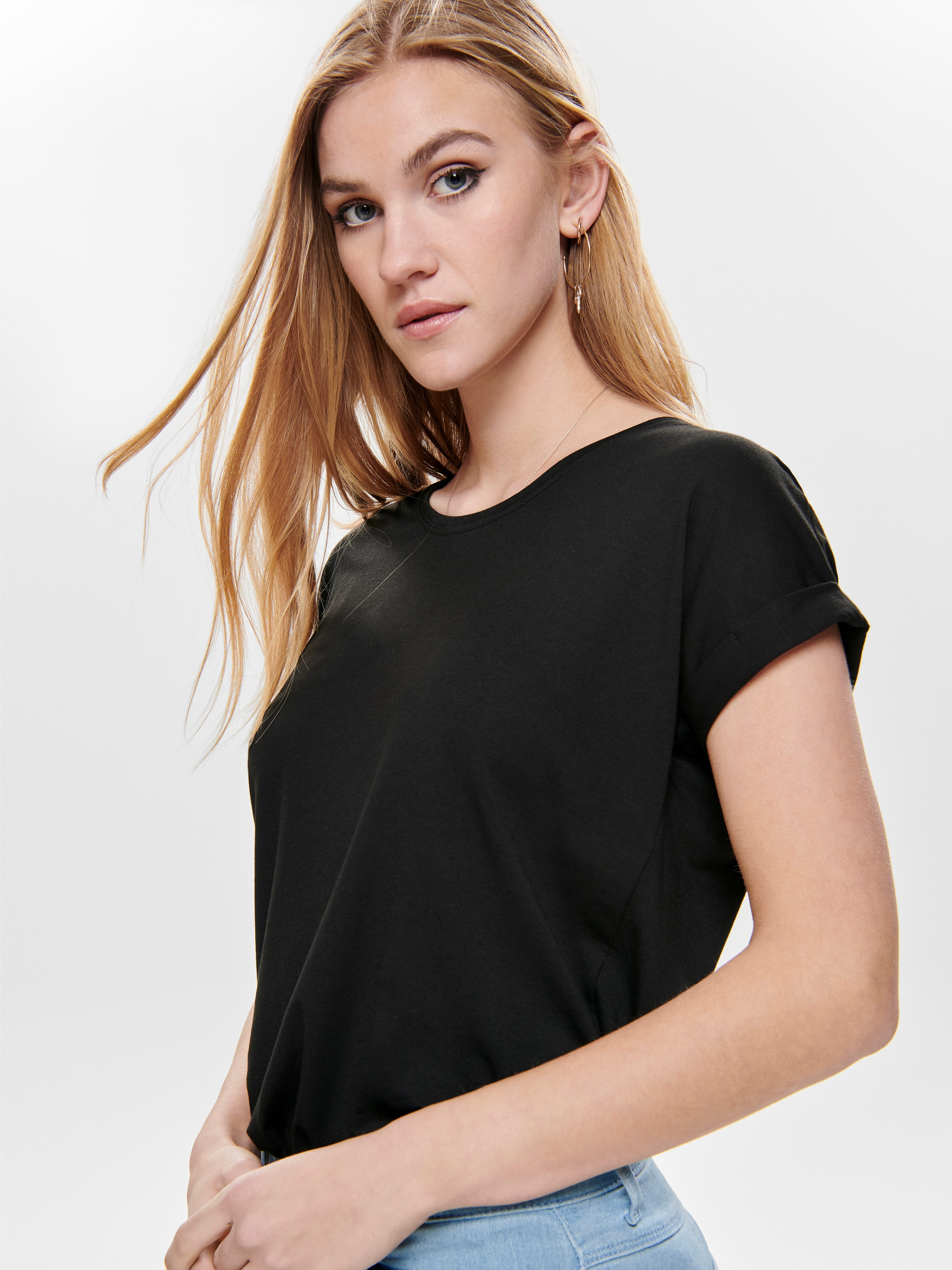 Only T-shirt ONLMOSTER – T-shirt met gemêleerde look en elastisch materiaal