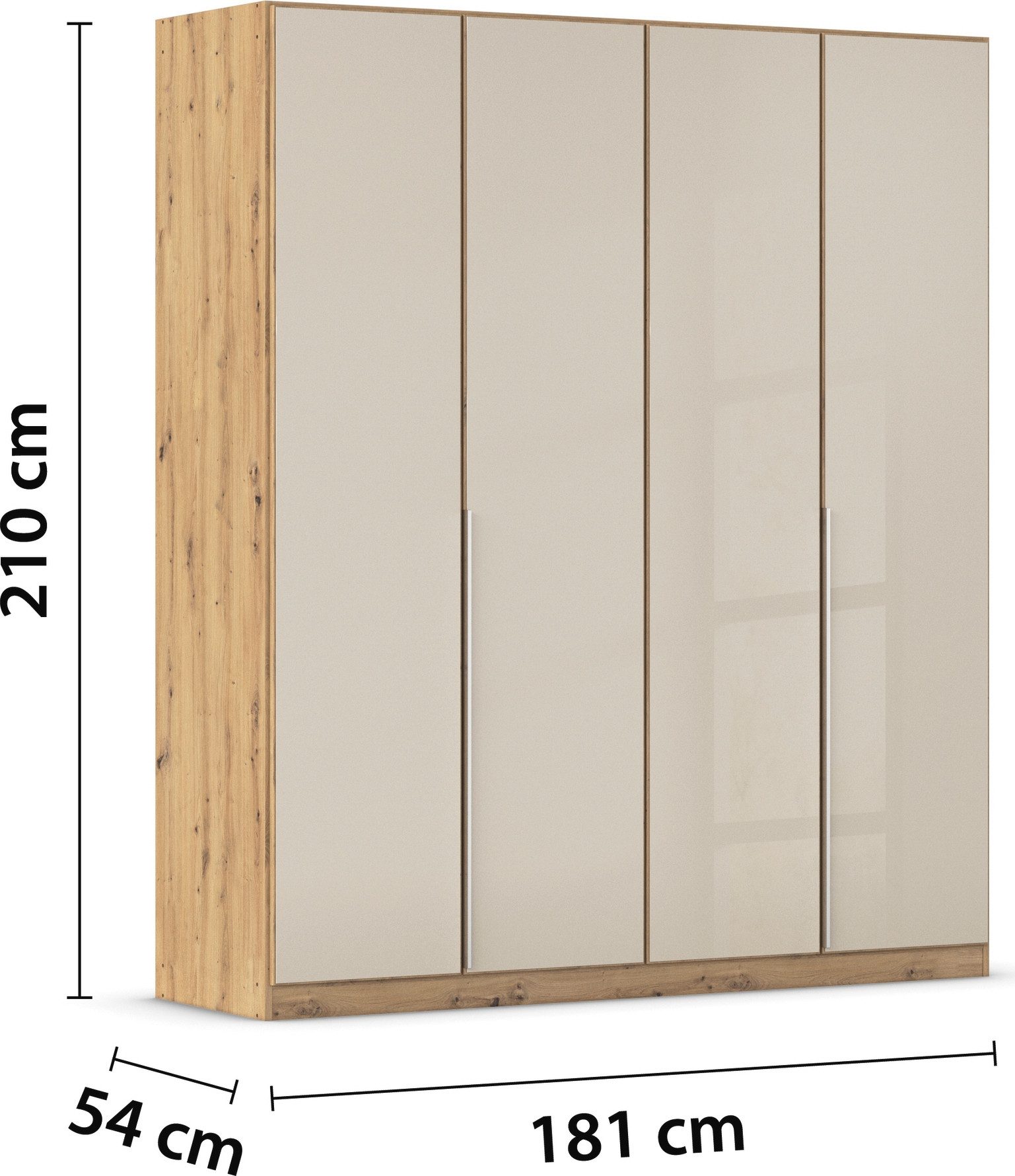 rauch Draaideurkast Kledingkasten kast garderobe AGORDO met glazen front doordachte binnenuitrusting, in 6 breedtes en 2 hoogtes made in germany