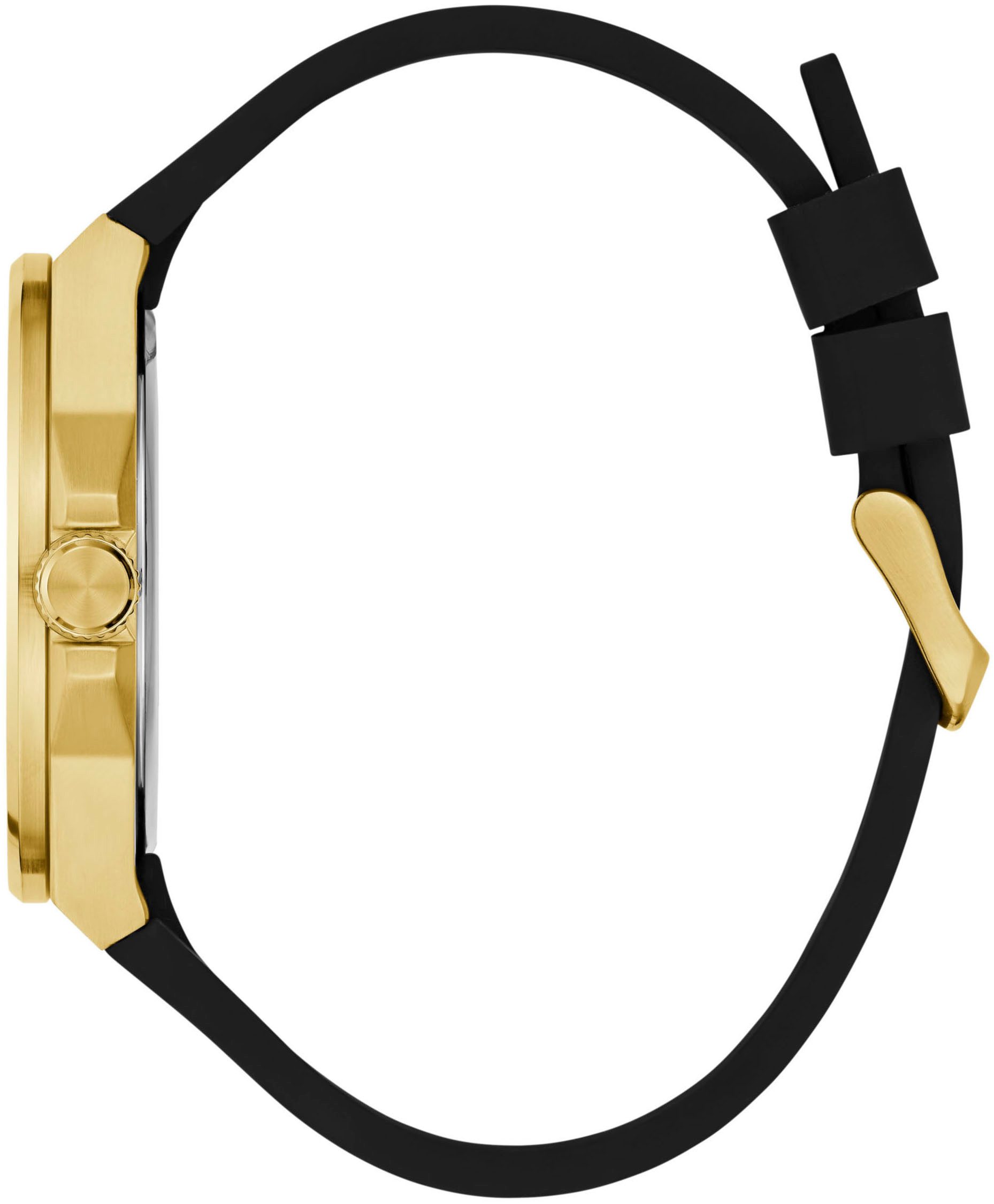 Guess Kwartshorloge Vinyl Polshorloge, herenhorloge, siliconen armband, mineraalglas, analoog