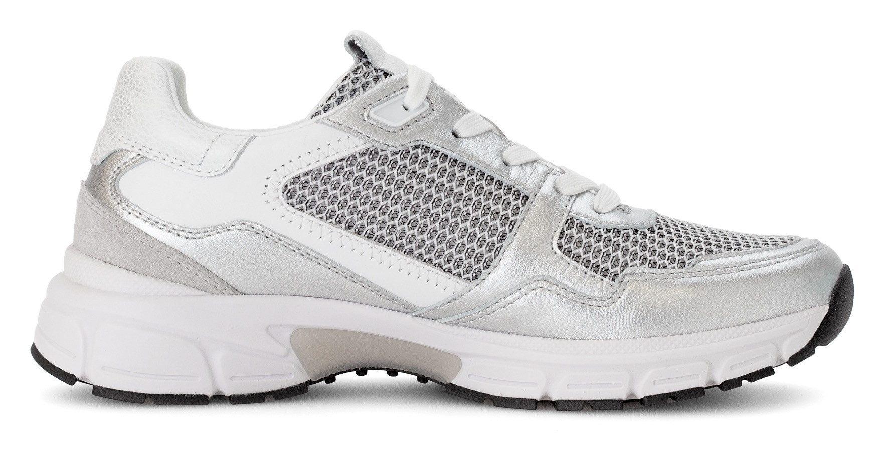 Gabor Sneakers met sleehak Florence , vrijetijdsschoen, lage schoen, veterschoen, contrastafwerking, breedte g (=breed)