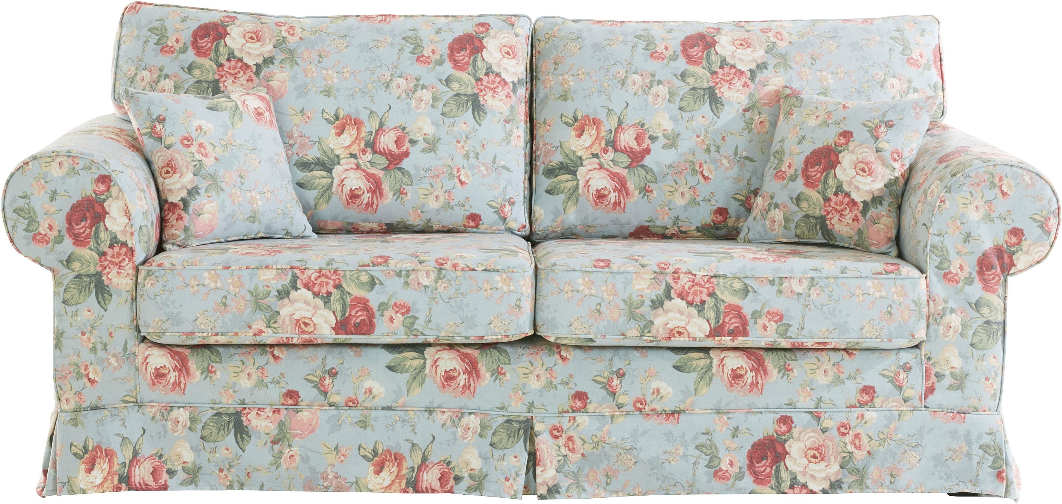 Home affaire 3-zitsbank Shadmoor Hoezen-look, in uni of met bloemenprint multicolor, 3-zitsbanken