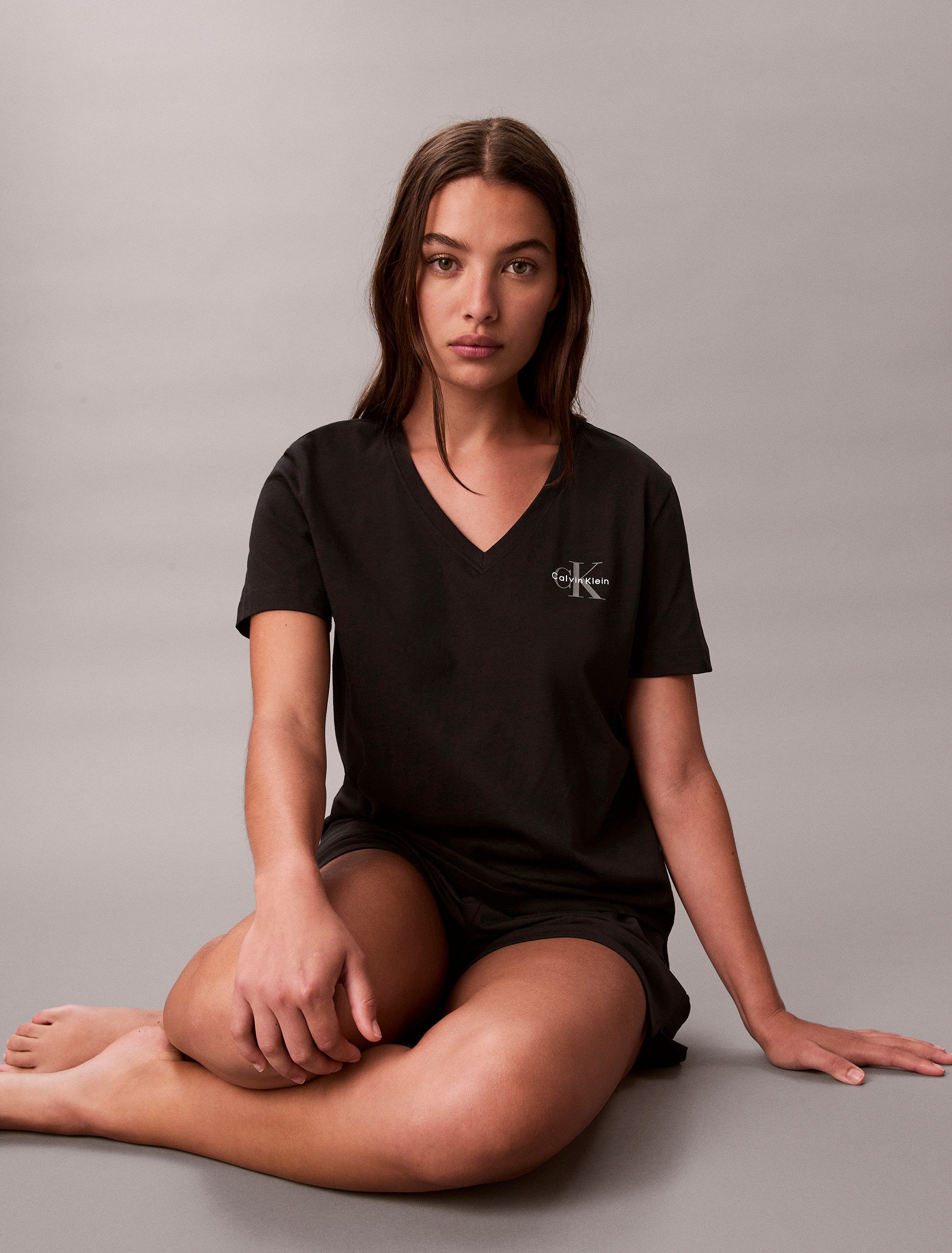 Calvin Klein Shirt met korte mouwen A- Logo VN 2 pack Tee (Set van 2)