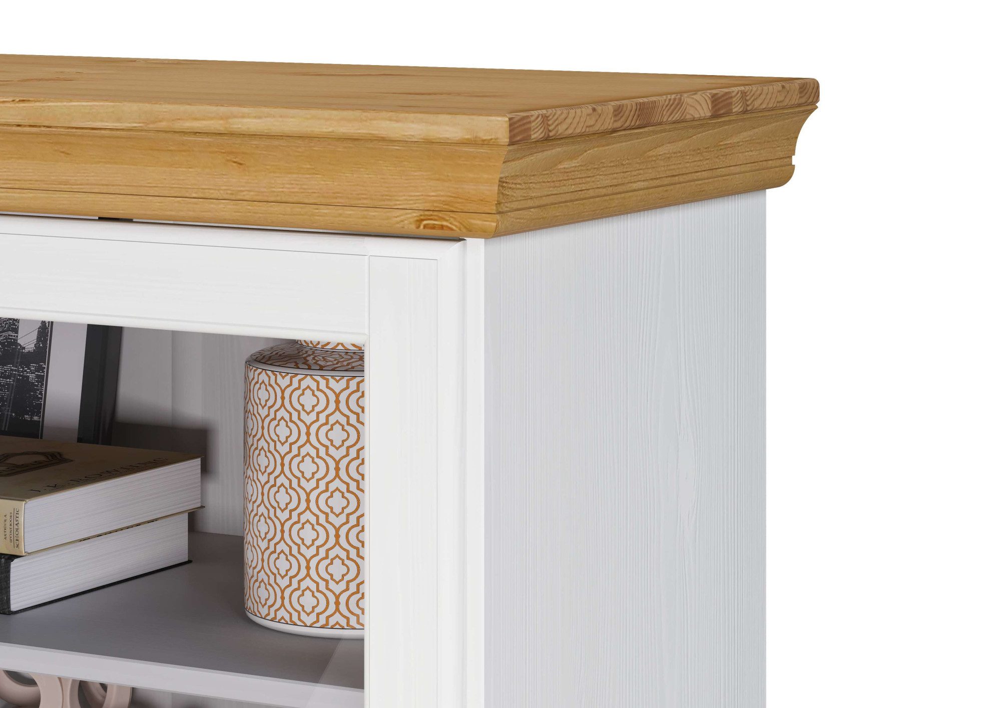 Home affaire Vitrinekast Rügen gecertificeerd massief hout, hoogte 192 cm, in landhuisstijl