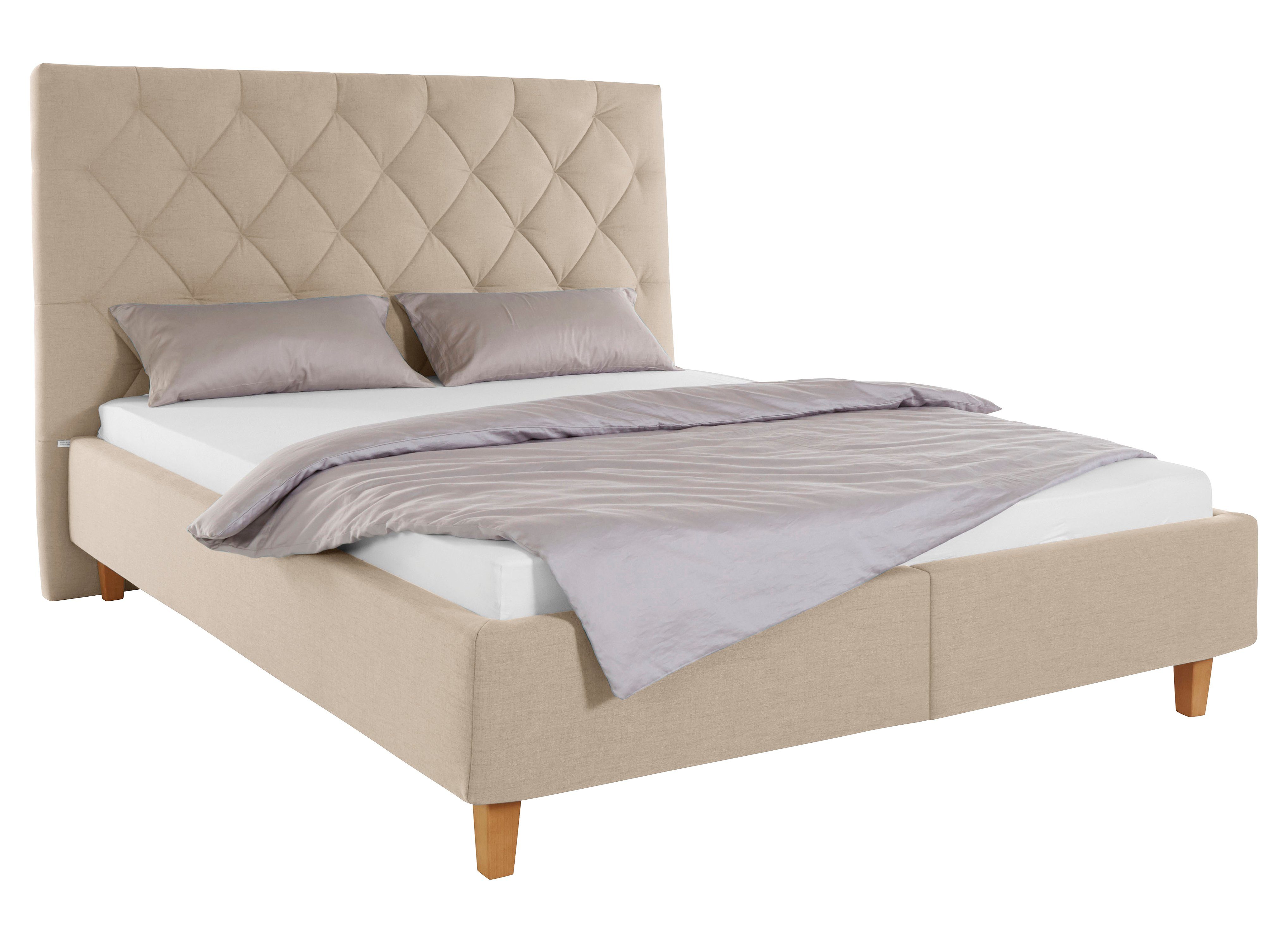 Guido Maria Kretschmer Home&Living Gestoffeerd bed Sunley 140 Kruisstiksel, hoofdbordhoogte 142 cm, zonder of met matras/lattenbodem