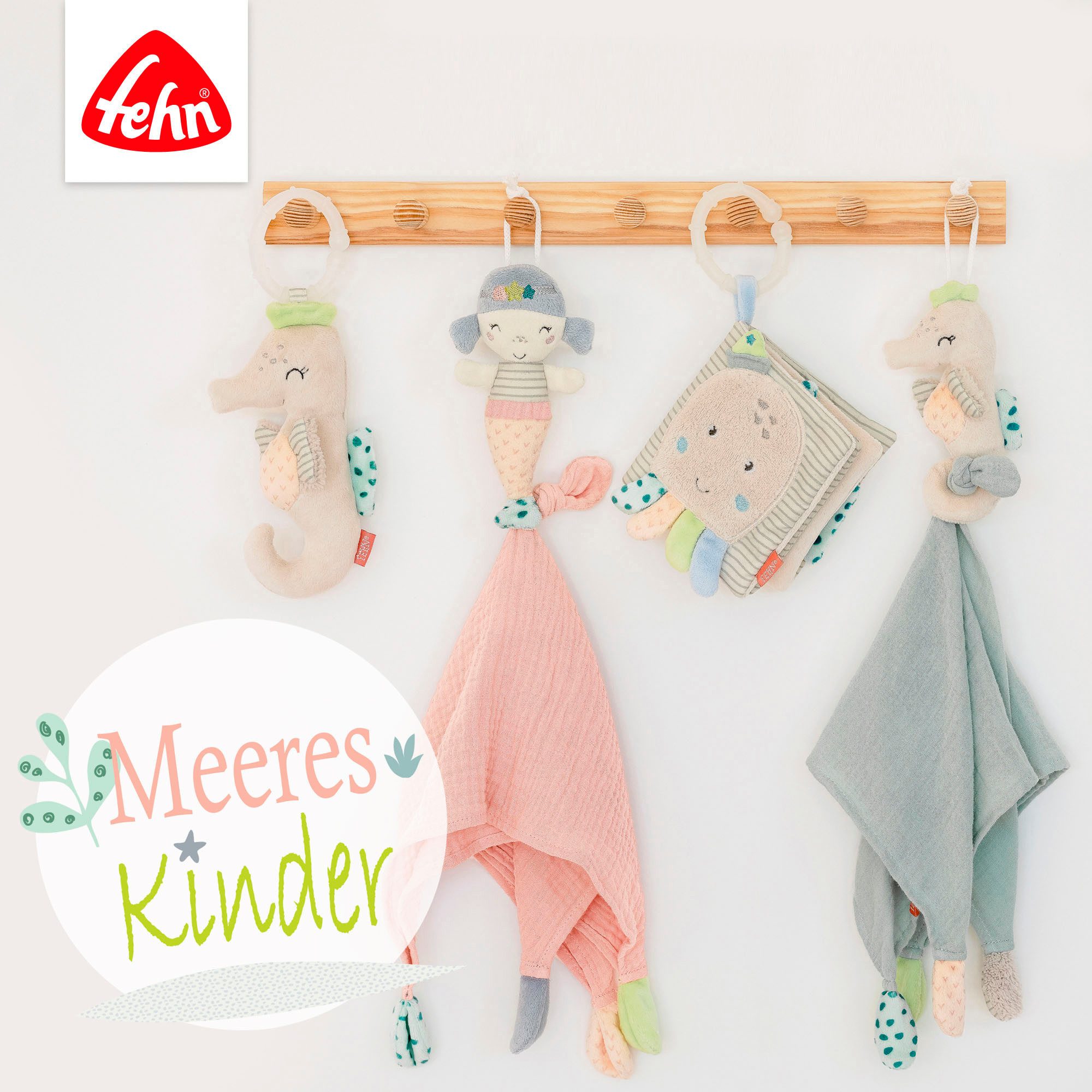 Fehn Kinderwagenketting Zeekinderen om op te hangen aan kinderwagen, babyzitje, bed, wieg & speelboog