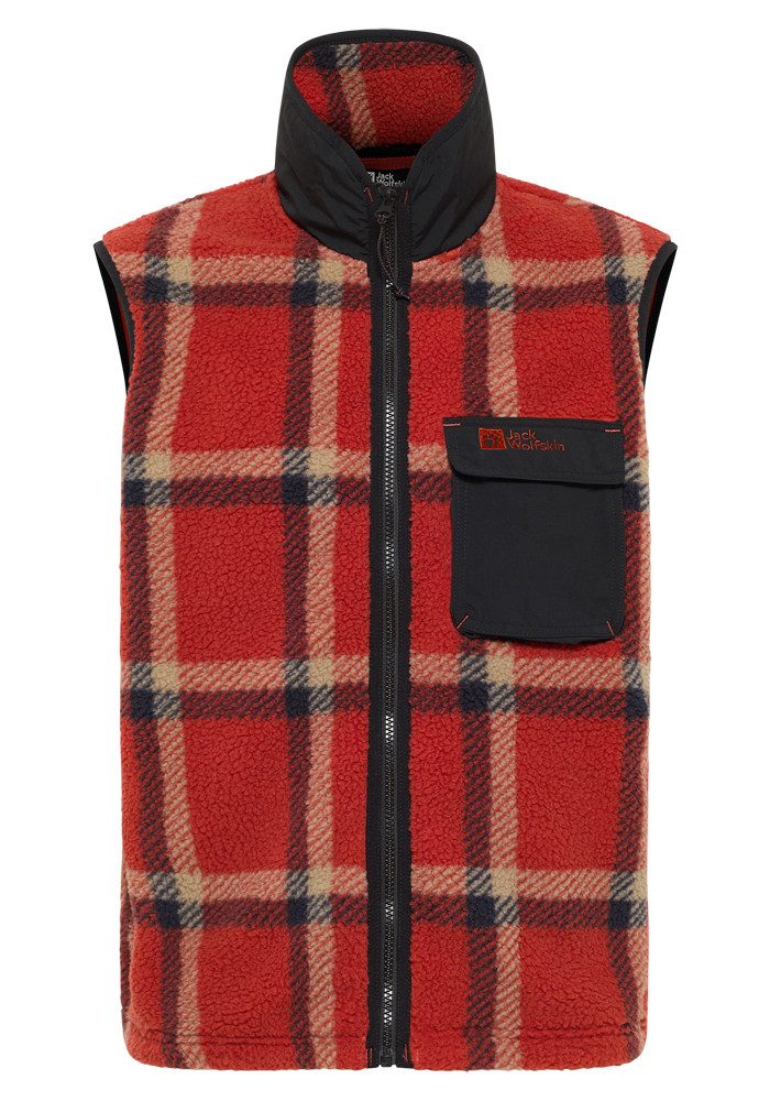 Jack Wolfskin Mouwloos fleecevest FELSLICHT CHECK VEST M