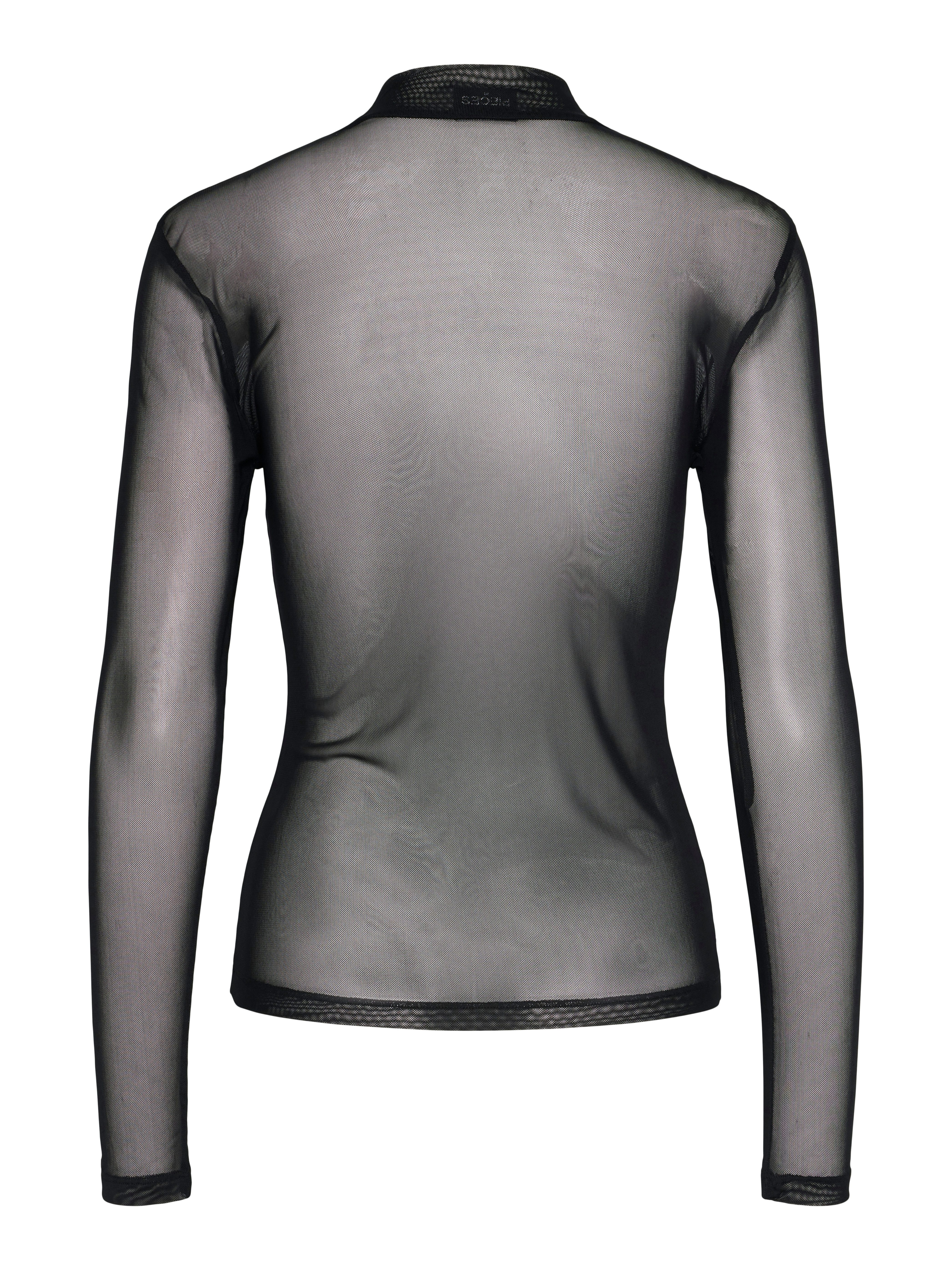 pieces Shirt met lange mouwen PCNINNI LS T-NECK MESH TOP NOOS BC