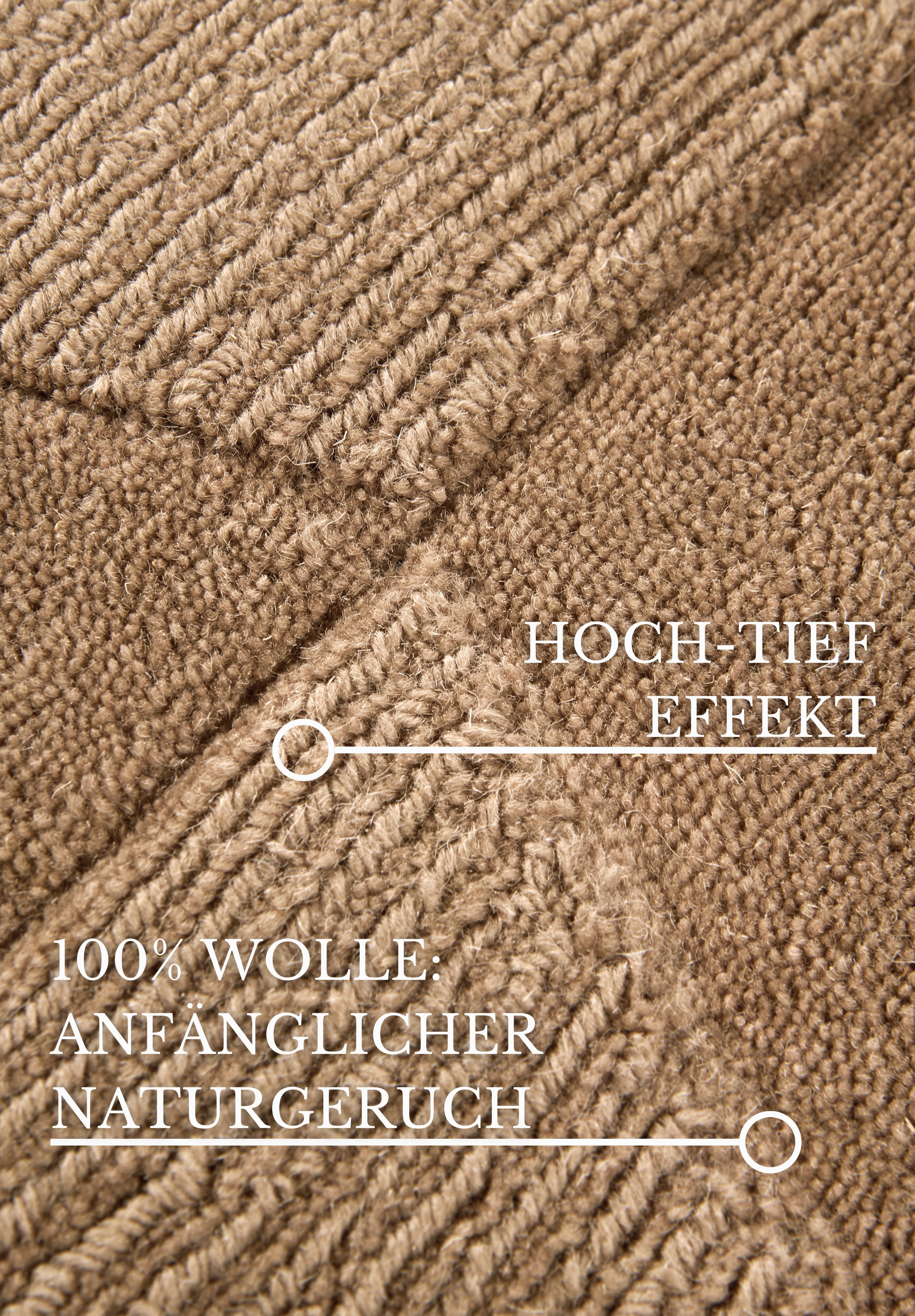 Villeroy & Boch Wollen kleed Ursule Loper, handgeweven, wol, natuur, woonkamer, geometrie, boho