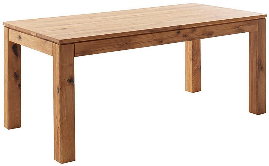 MCA furniture Eettafel ETNA 4-poot tafel Massief hout, doorlopende lamel, blokvoet 10x10 cm, tafelblad 2,5 cm