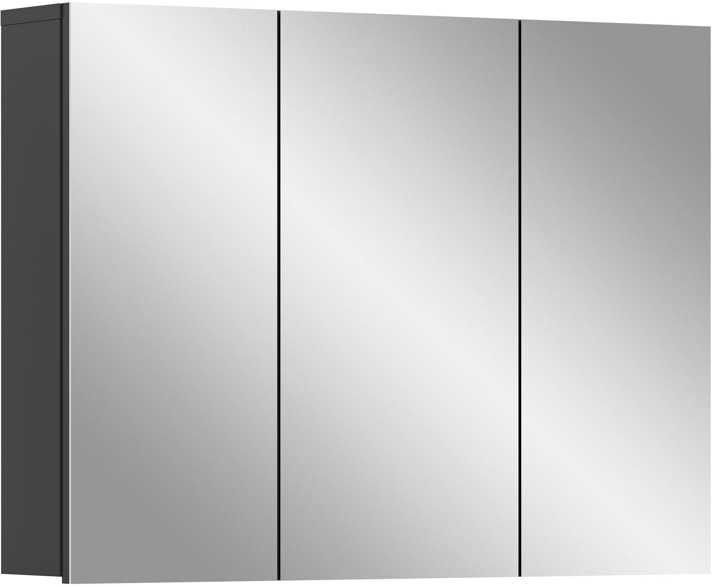 welltime Spiegelkast Doux, breedte 80 cm, 3 spiegeldeuren, 6 planken, 9 vakken