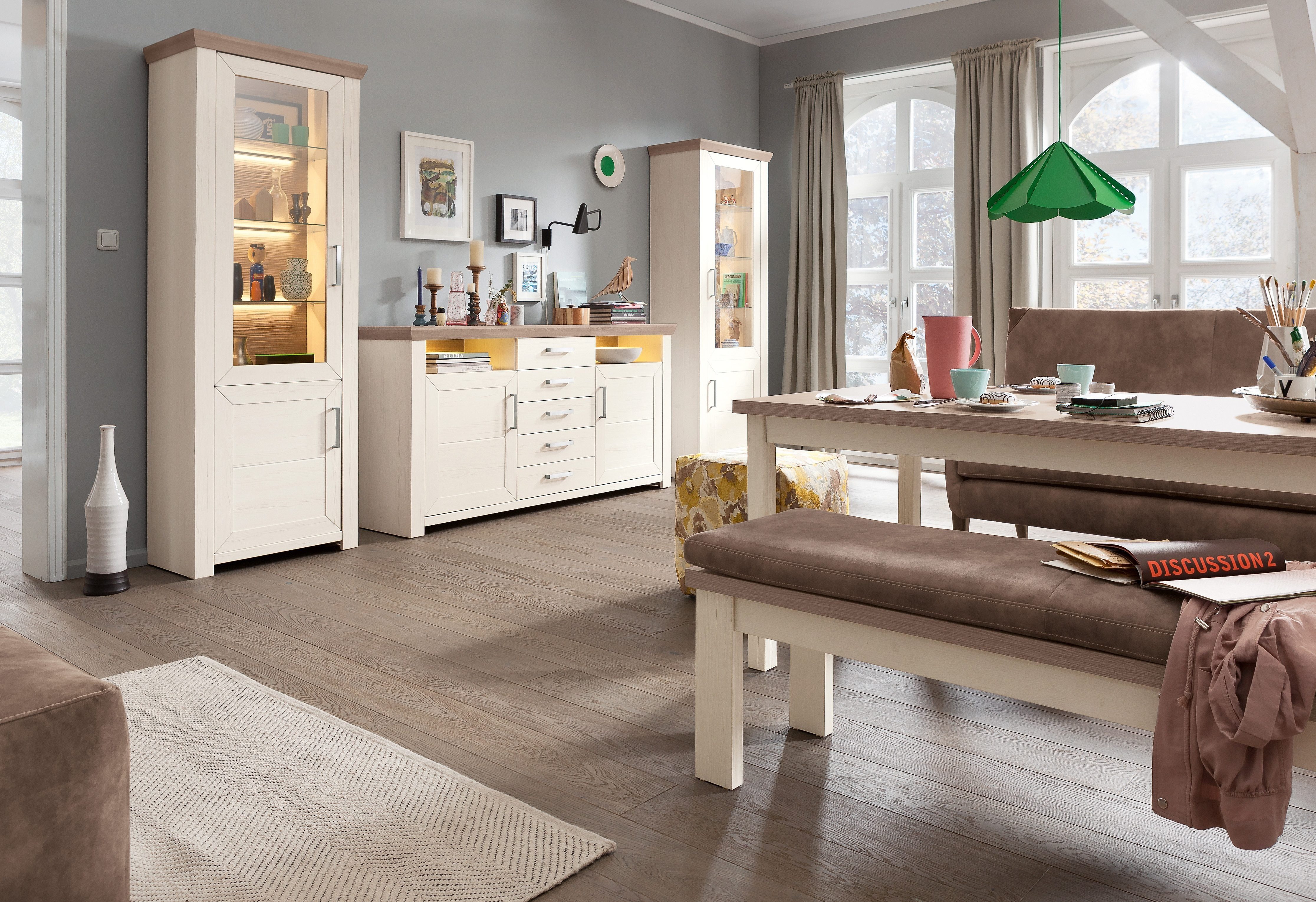 set one by Musterring Wandmeubel York Combinatie 05, in 3 kleurvarianten, totale breedte 354 cm (set, 3-delig)