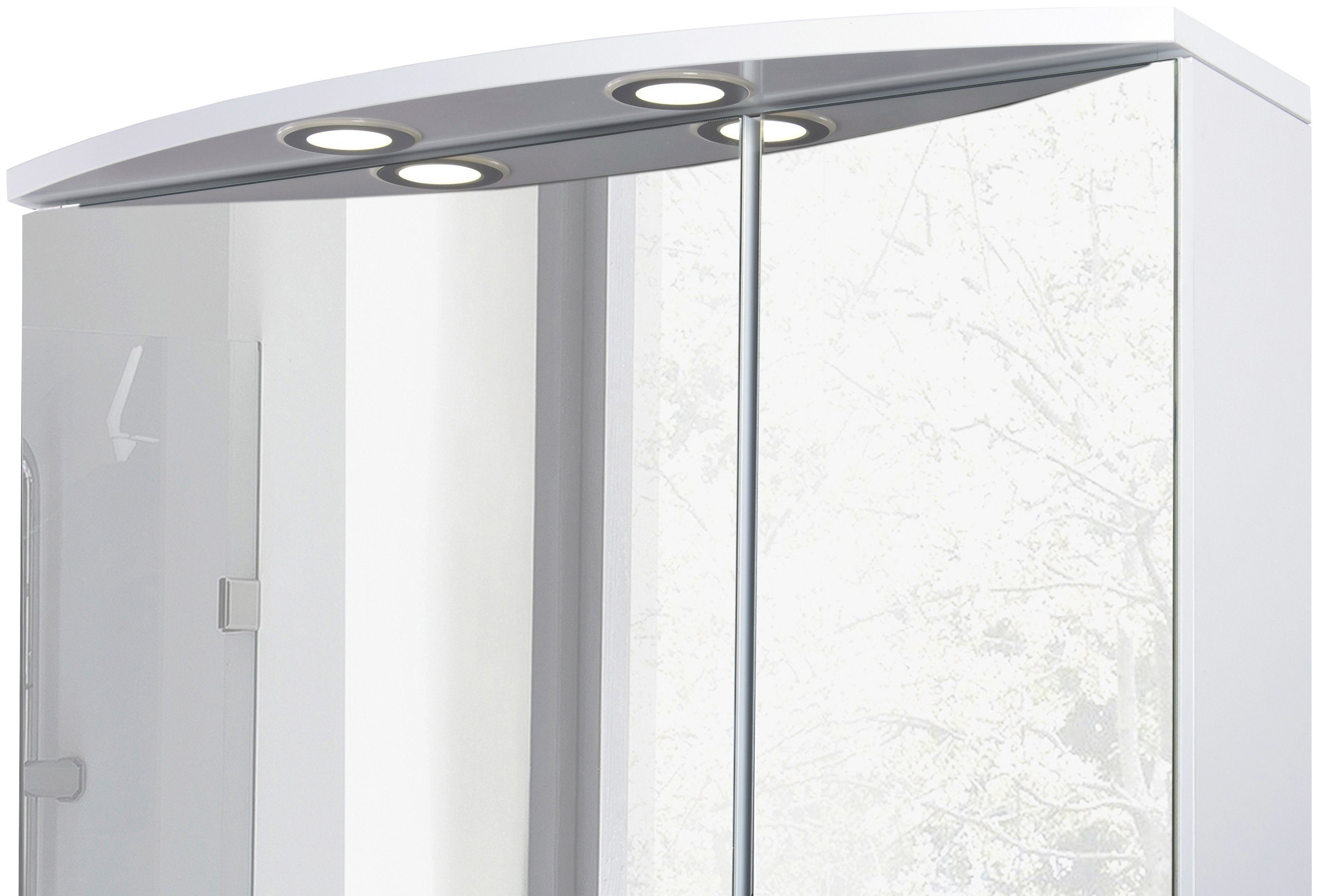 Schildmeyer Spiegelkast Verona Breedte 60 cm, 2-deurs, 2 led-inbouwspotjes, schakelaar-/stekkerdoos