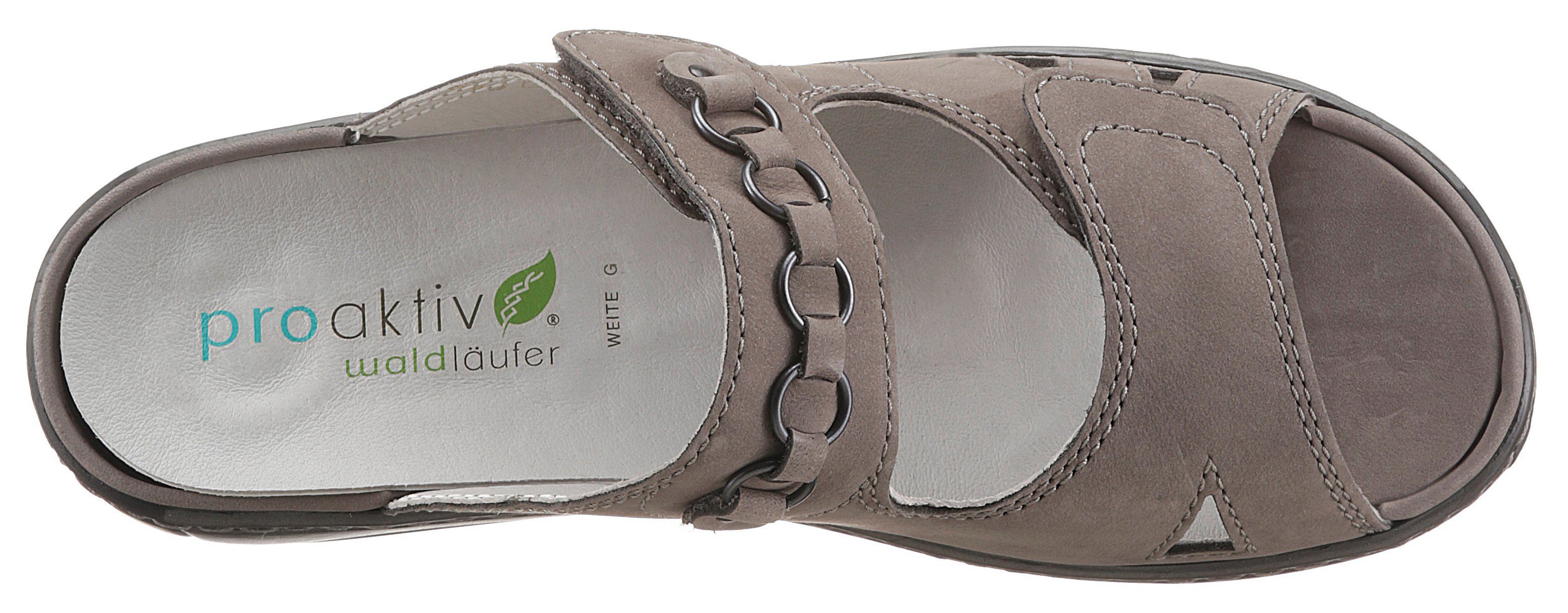Waldläufer Slippers Garda , sleehak, zomerschoen, pantoffels met juwelenapplicatie, wijdte g