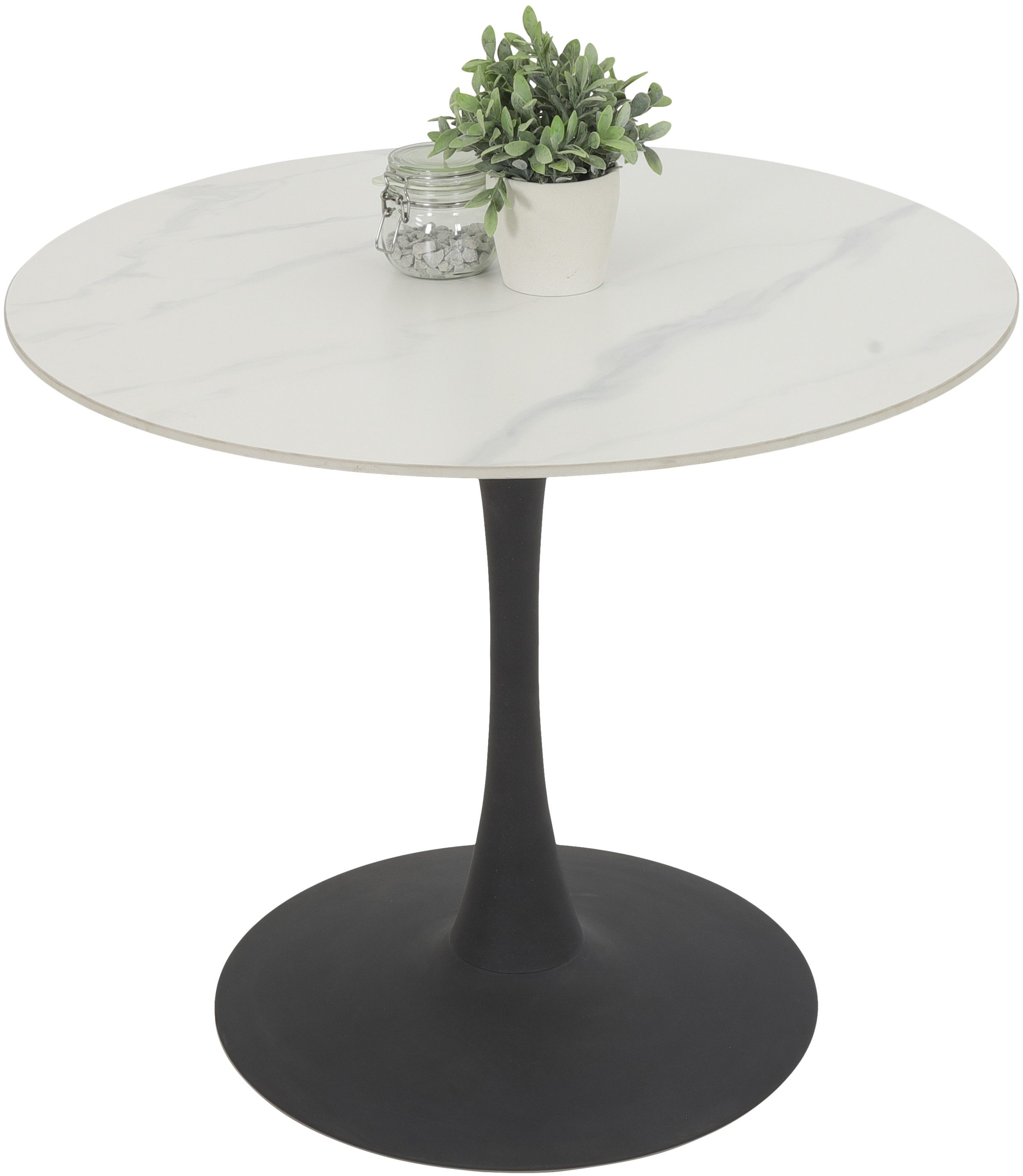 HELA Eethoek MOSEL Tafel 90x75 cm, ronde plaat, gesinterde steen, armleuningsstoel (3-delig)