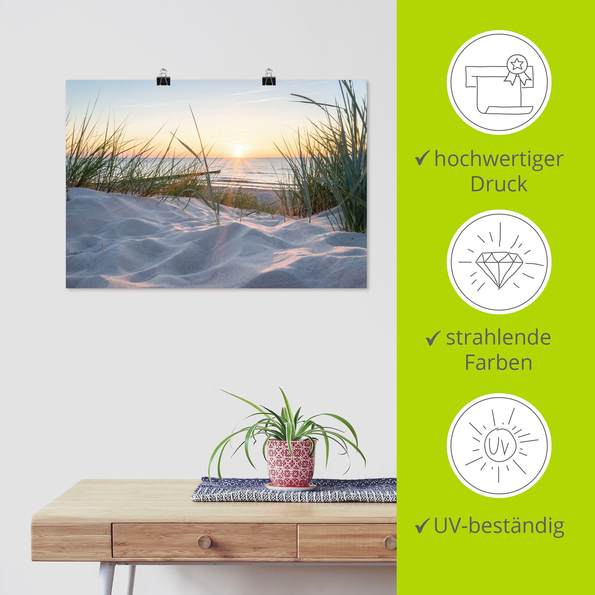 Artland Artprint Oostzeestrand als artprint van aluminium, artprint voor buiten, artprint op linnen, poster, muursticker