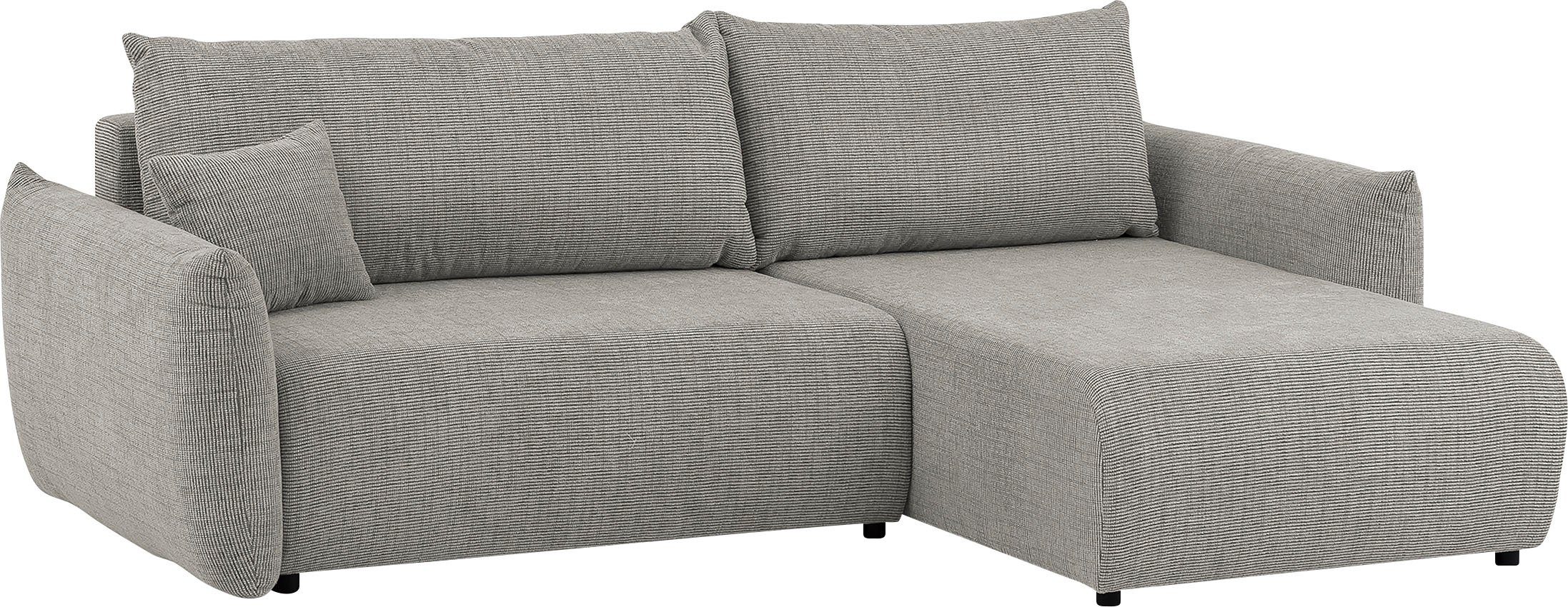 INOSIGN Hoekbank MAVAS bedbank met bedkist, L-model, ca. 257/127 cm (ligoppervlak 212/145 cm), ribfluweel, chenille, structuur