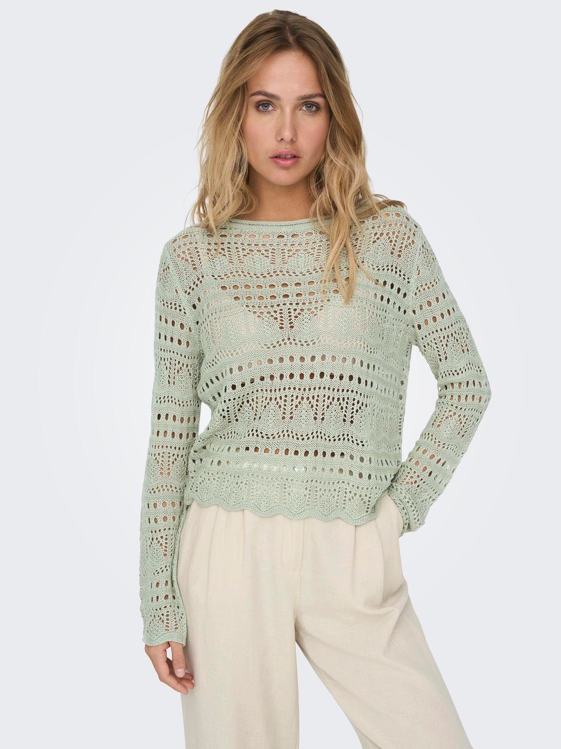 JDY Trui met ronde hals SUN LAY L S BOATNECK PULLOV. KNT NOOS