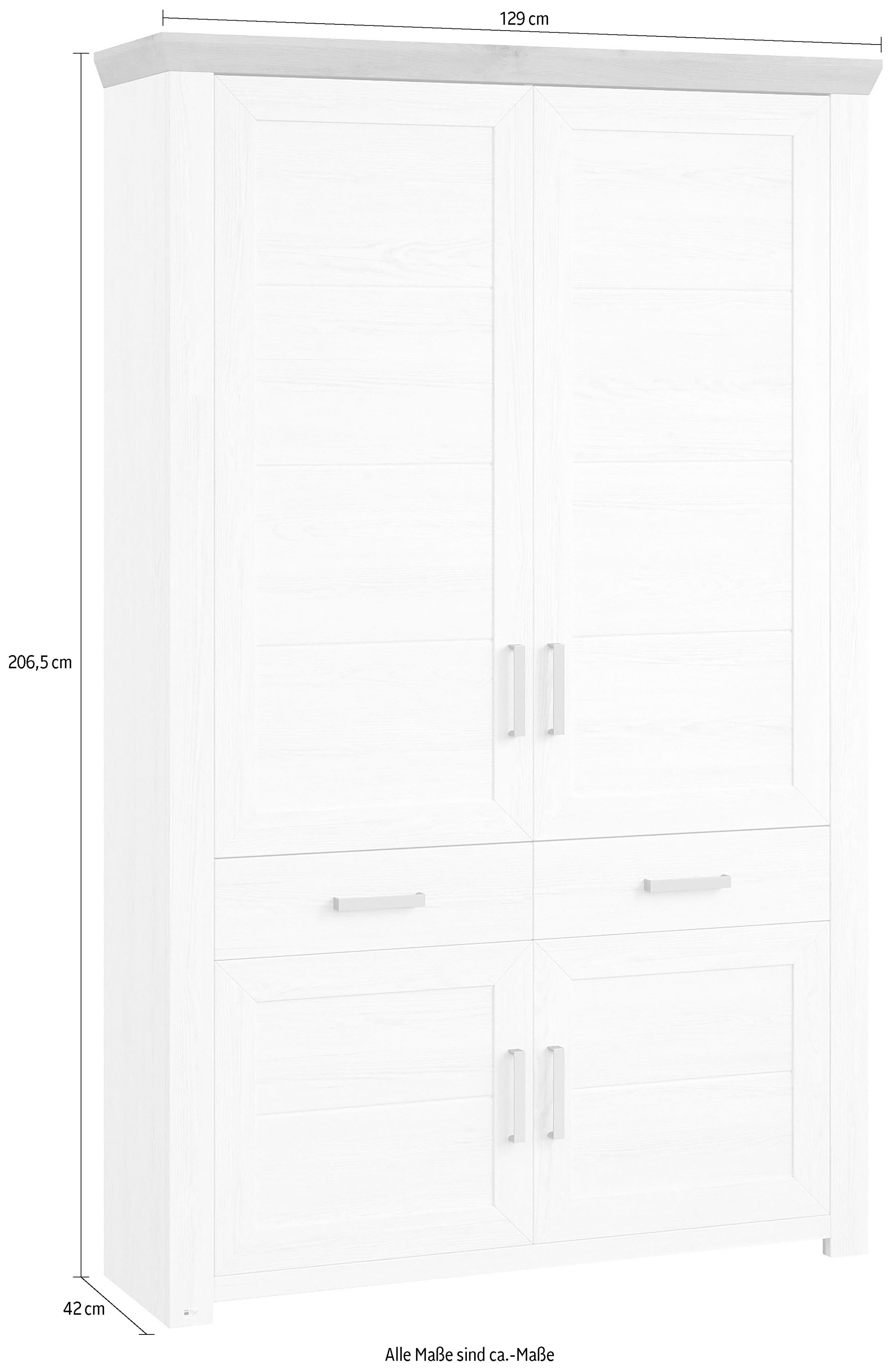set one by Musterring Kastelement York met veel opbergruimte, verkrijgbaar in 3 kleuren, breedte 129 cm