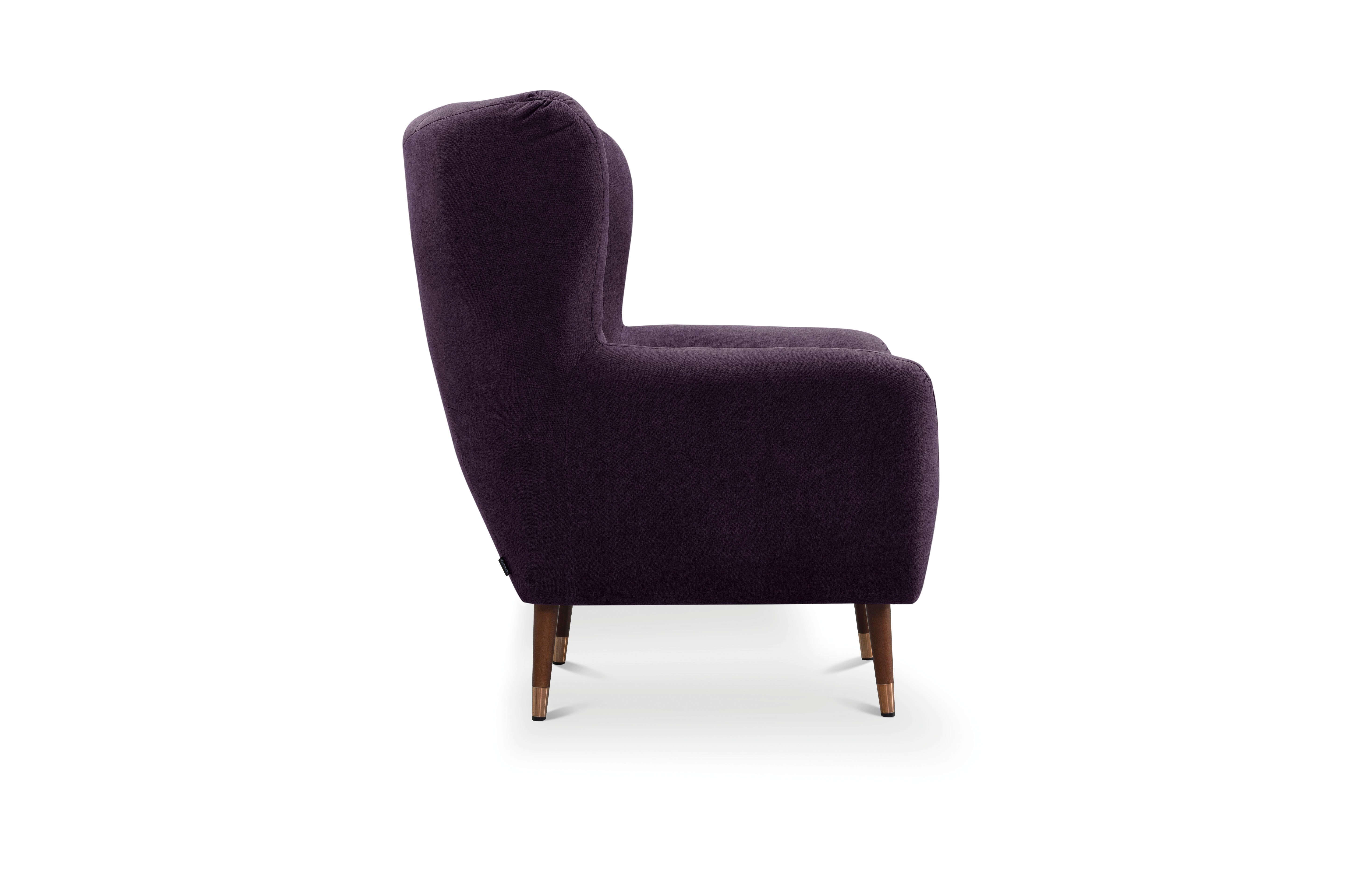 exxpo - sofa fashion Fauteuil Polly, oorfauteuil, loungestoel comfortabel met hoge rugleuning, hoge poten, hoogwaardige bekledingen