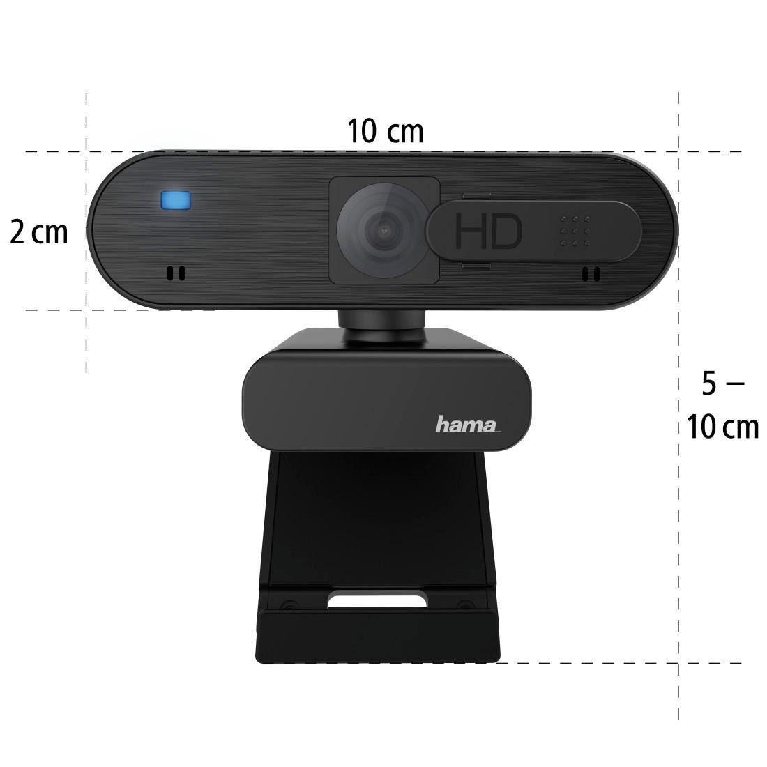 Hama Full HD-webcam PC webcam voor laptop, PC, streamen, chatten met microfoon, Windows, Mac