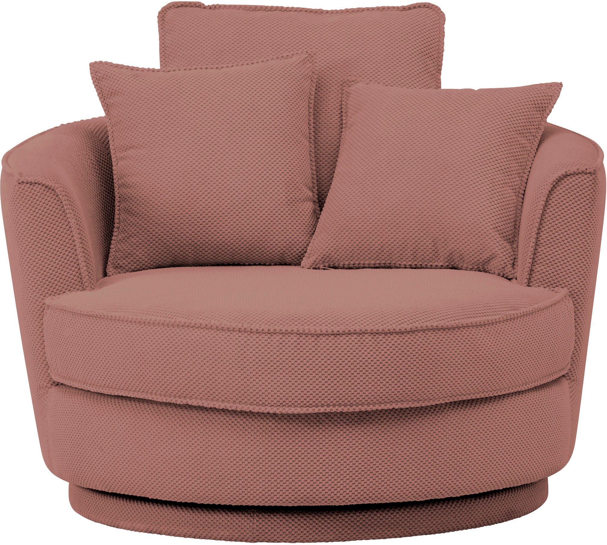 Leonique Draaibare fauteuil MAISIE, Love Seat XXL, leesfauteuil BIG- Zetel in MEGA CORD en geweven velours, 360 graden draaibaar