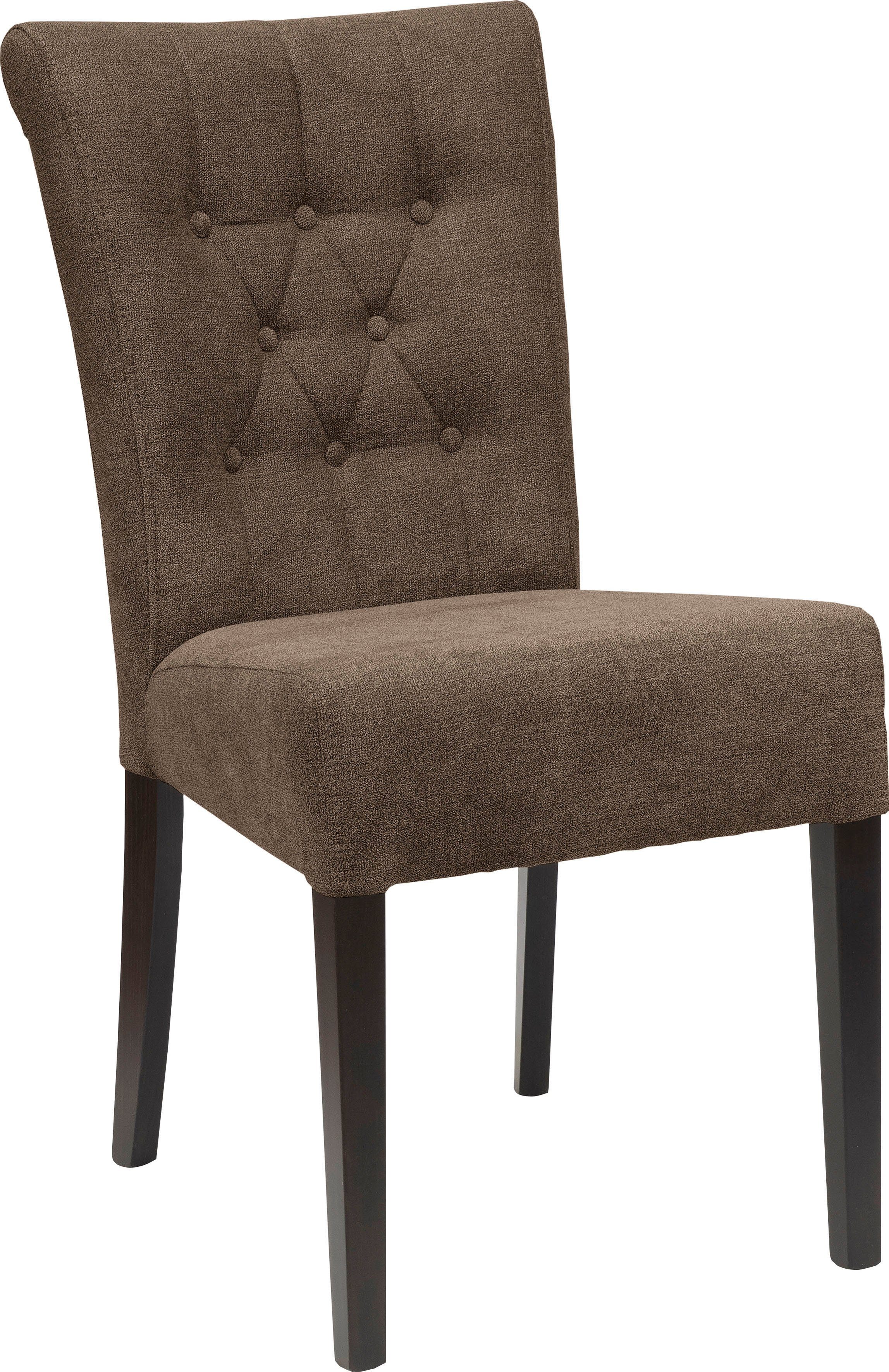 Home affaire Eetkamerstoel Queen BESTSELLER Gestoffeerde stoel met knoopdetails, set van 2, 4 of 6
