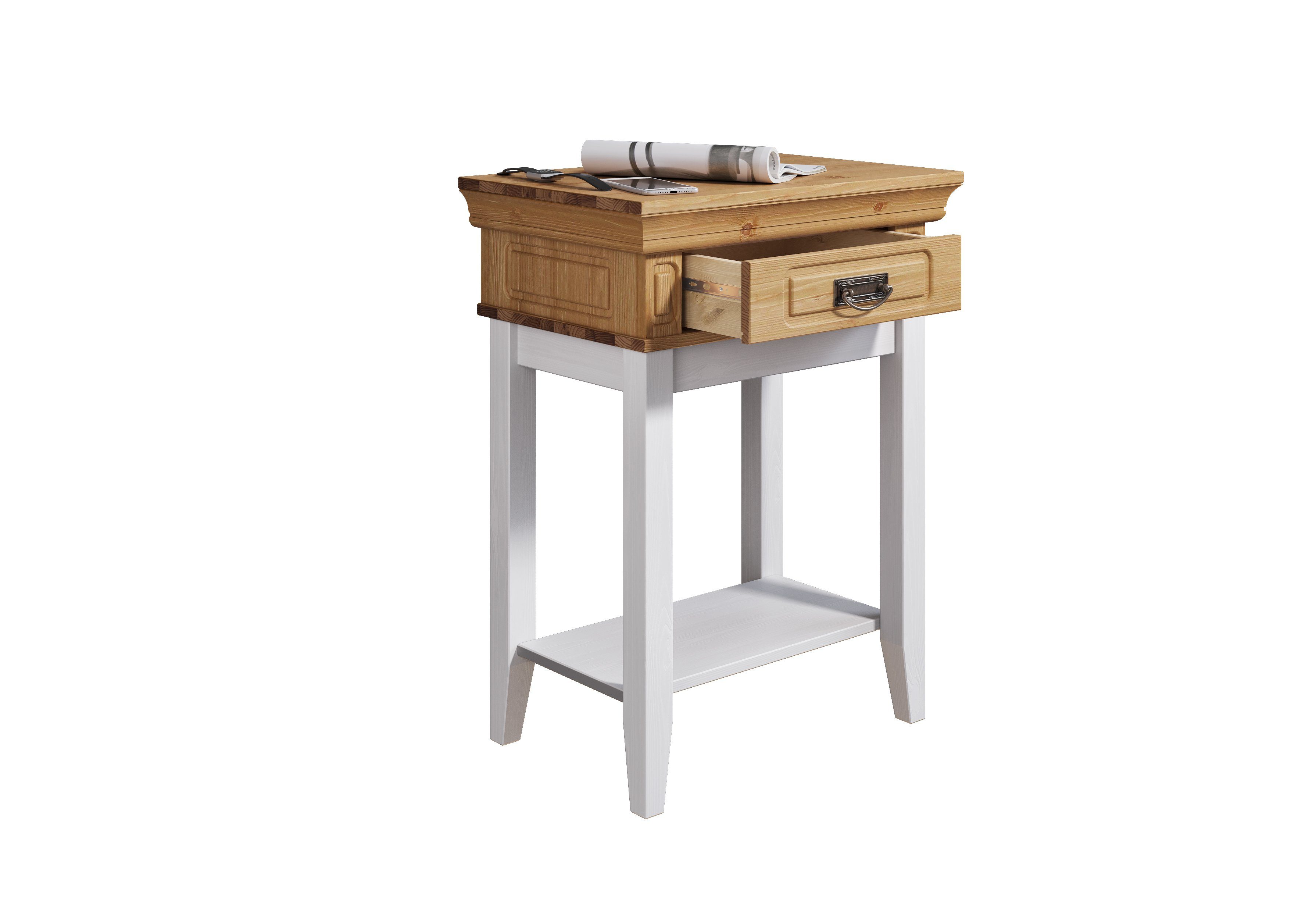 Home affaire Sidetable Vinales Van massief grenen, met freeswerk