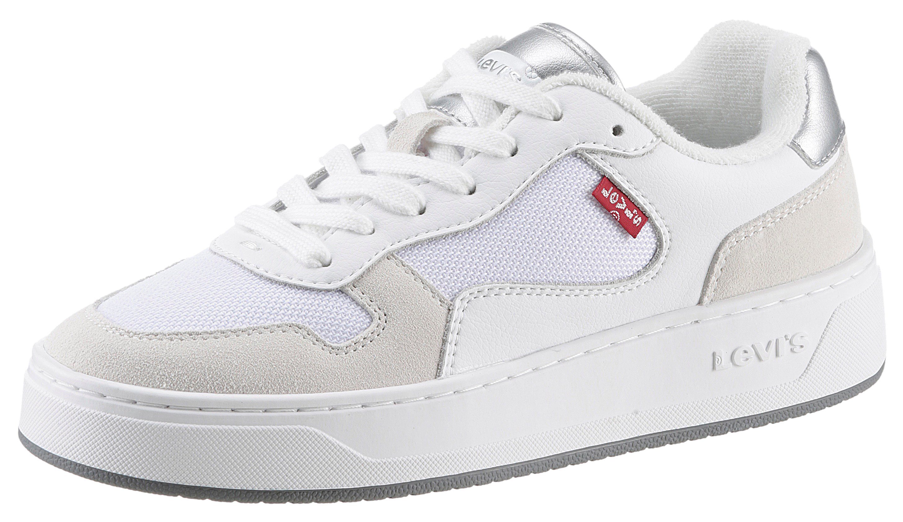 Levi's Plateausneakers GLIDE S met contrastafwerkingen, vrijetijdsschoen, halfhoge schoen, veterschoen