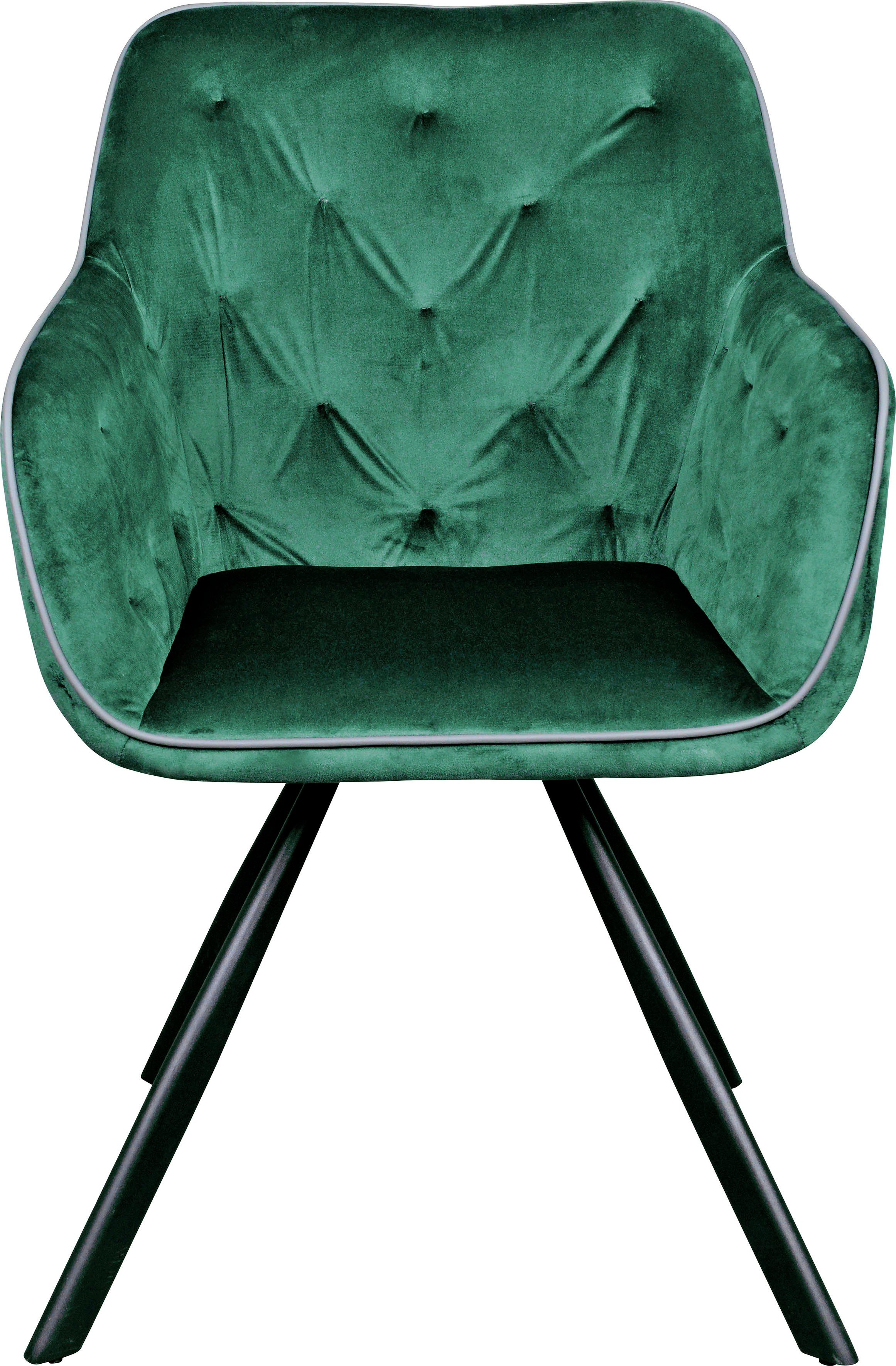 Kayoom Stoel Eann 125, stoel in retro-ontwerp, elegant ontwerp stijlvol, onderhoudsvriendelijk, fluweelzachte stofbekleding, edel ontwerp (1 stuk)