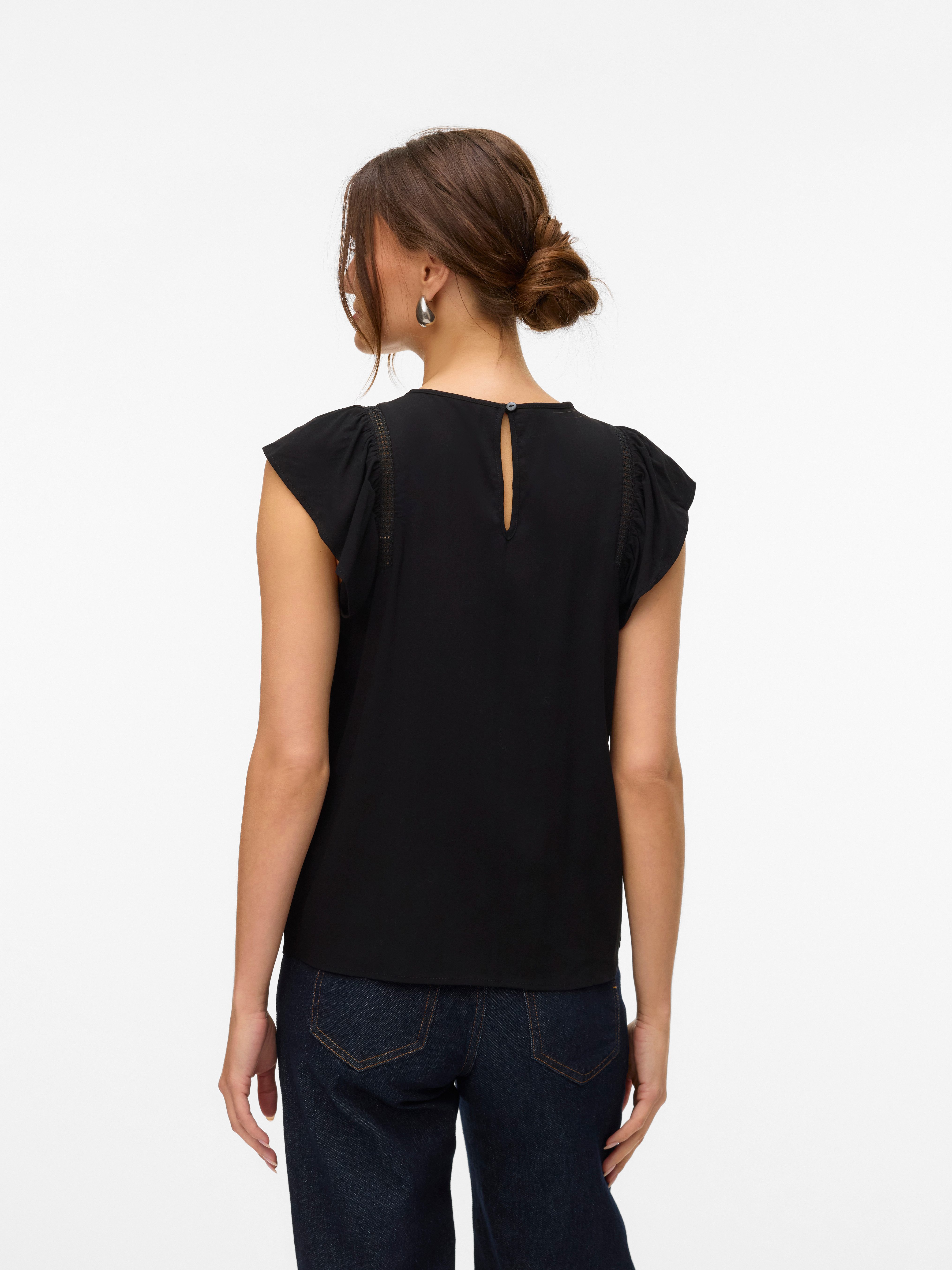 Vero Moda Blouse met korte mouwen VMBELLA SS LACE TOP WVN GA NOOS