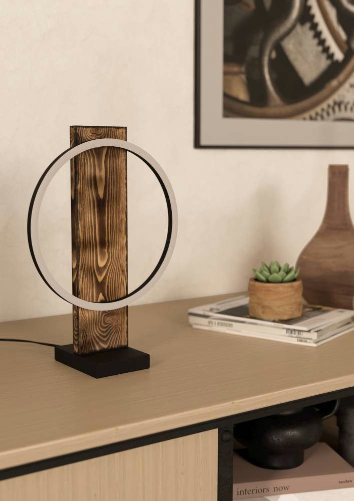 EGLO Tafellamp BOYAL Tafellamp, bruin, zwart, wit, LED lamp met schakelaar, tafellamp (1 stuk)