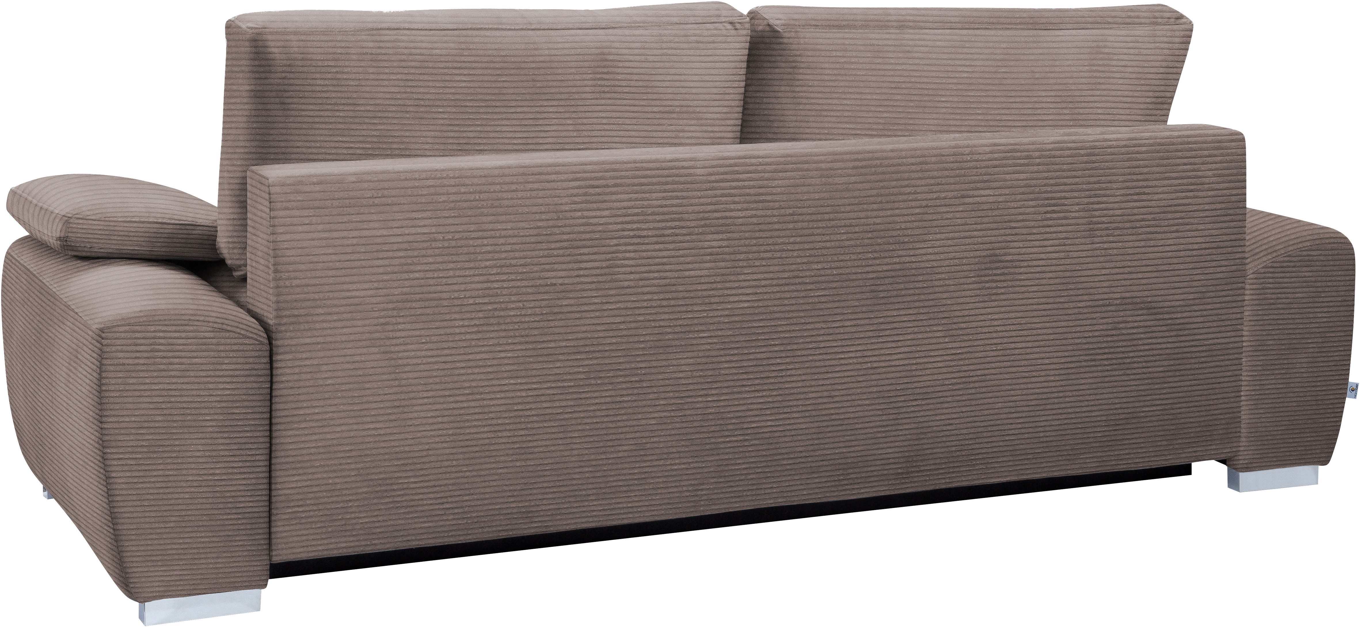 exxpo - sofa fashion 2-zitsbank SOLSBURY, bank, slaapbank incl. pocketvering-bekleding, bedfunctie en opbergruimte, in cord