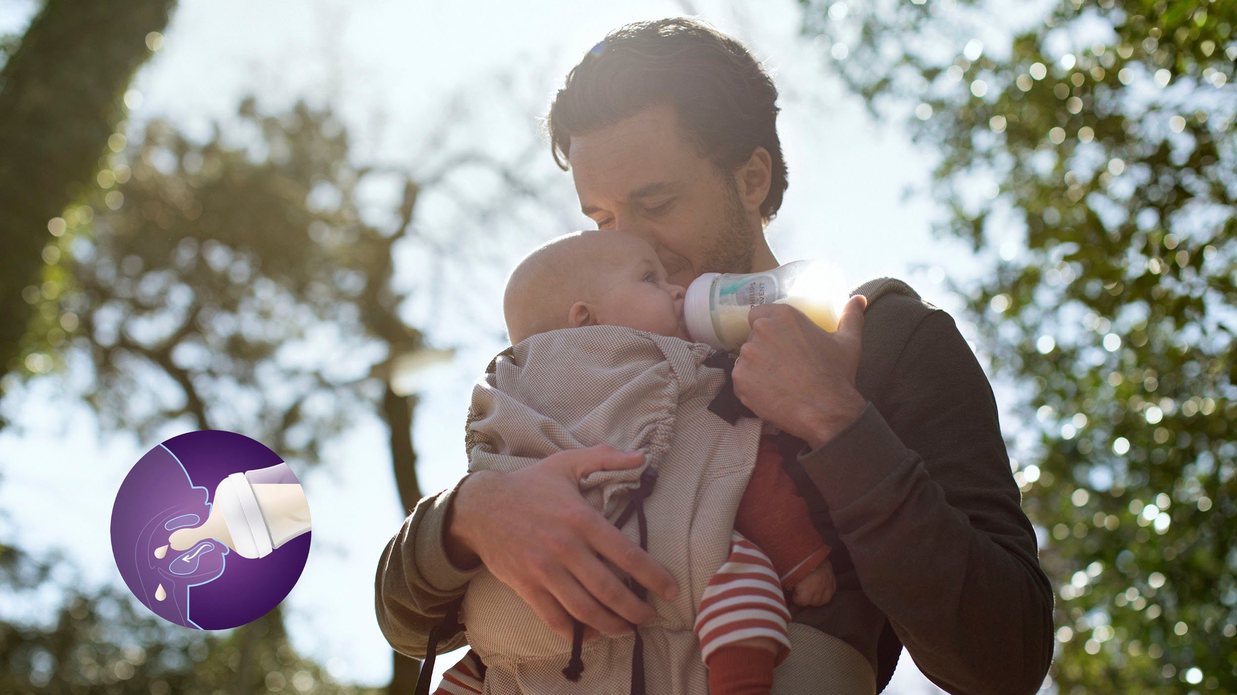 Philips AVENT Babyfles Natural Response Flaschen-Set Air-Free Ventil SCD657/11 4 flessen met airfree-ventiel, ultrazachte fopspeen, flessenborstel