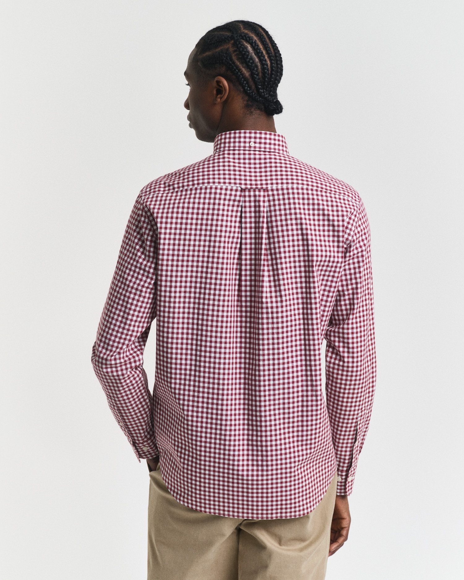 Gant Overhemd met lange mouwen REG POPLIN GINGHAM SHIRT met logoborduursel op borsthoogte