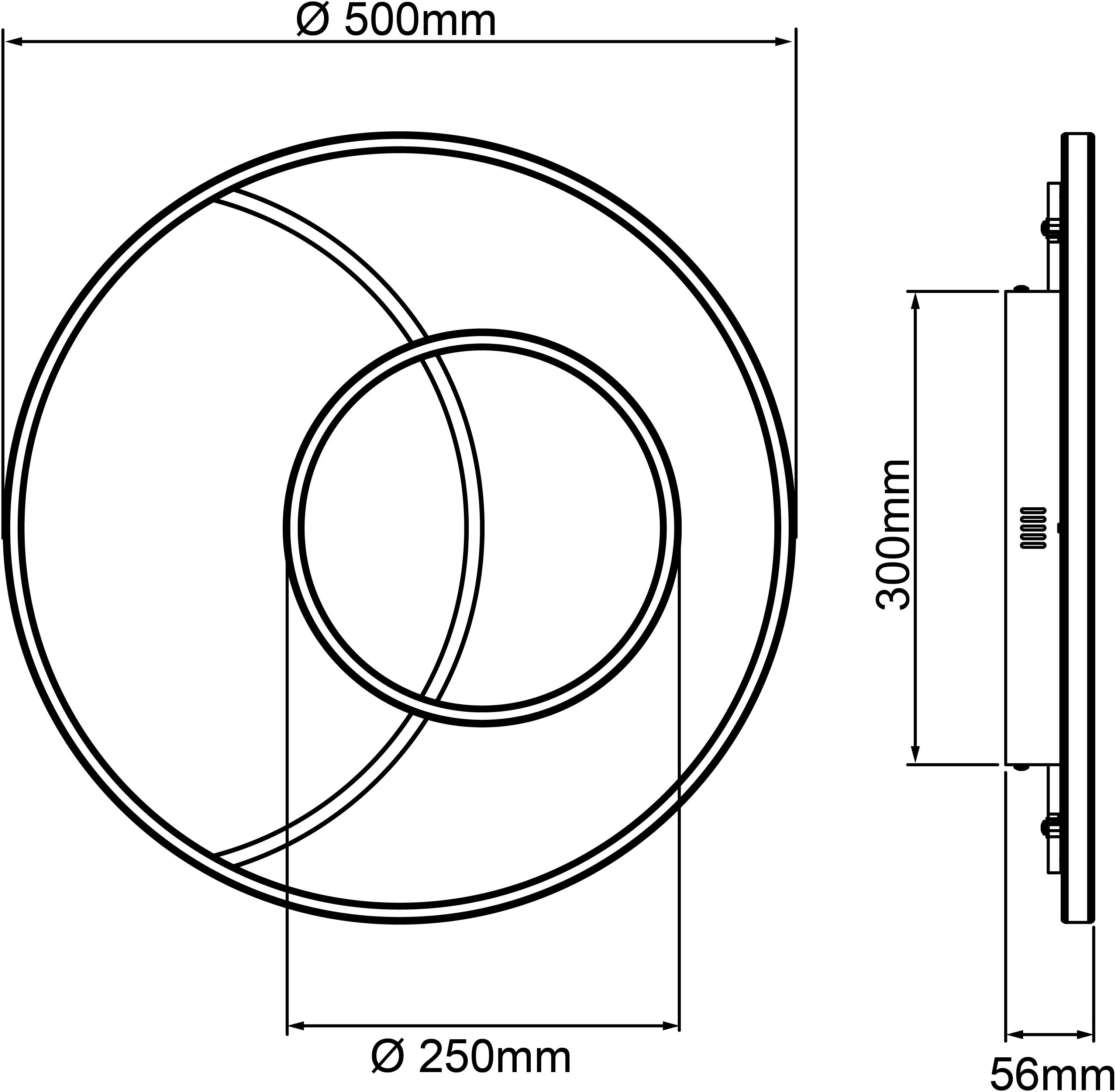 Brilliant Leuchten Led-plafondlamp Merapi Ø 50,8 cm, 4100 lm, warmwit licht, metaal, kunststof, wit/zwart (1 stuk)