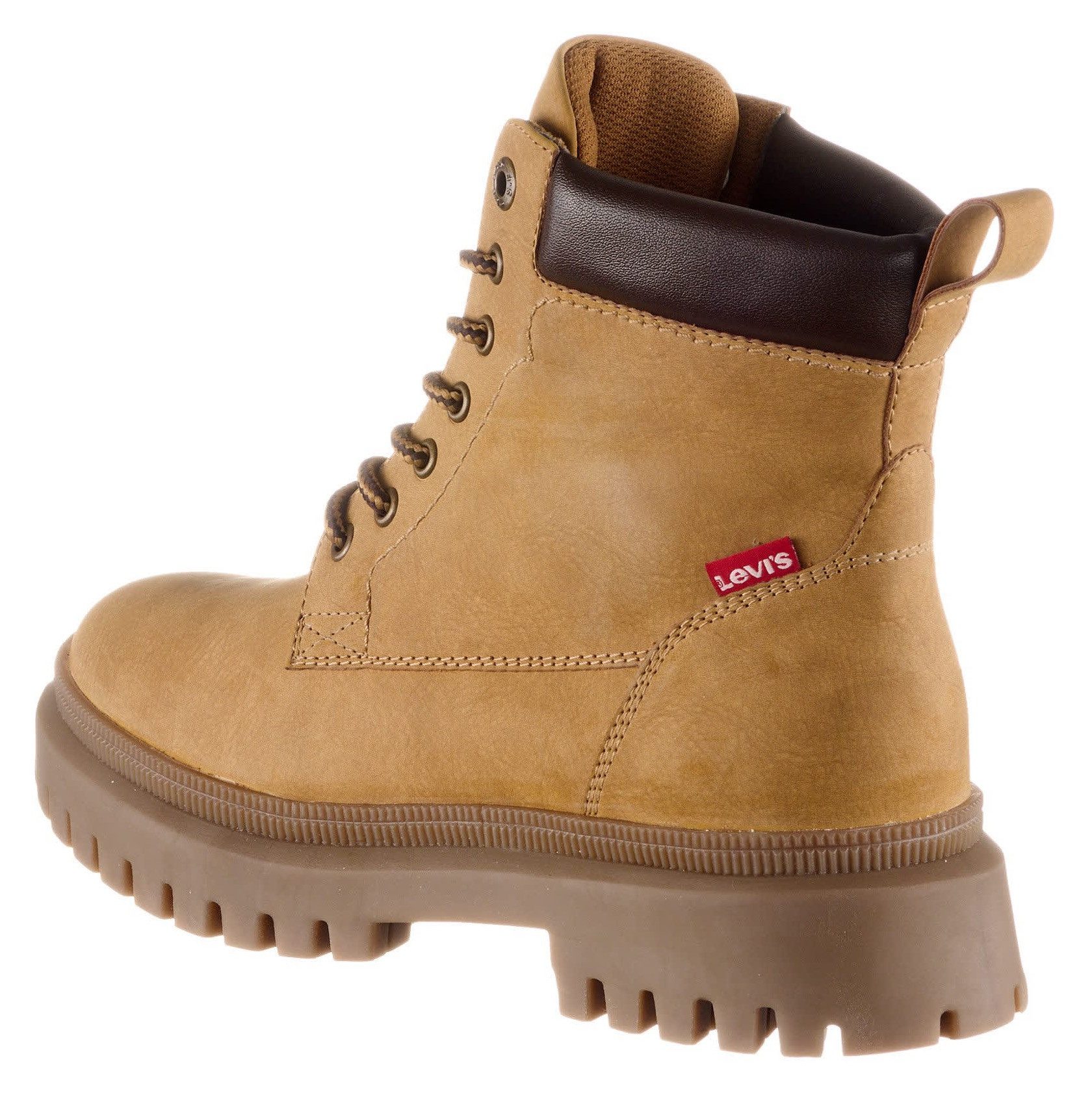 Levi's® Veterschoenen Lennox blokhak, veterschoen, enkellaars, laarzen, gepolsterde schacht