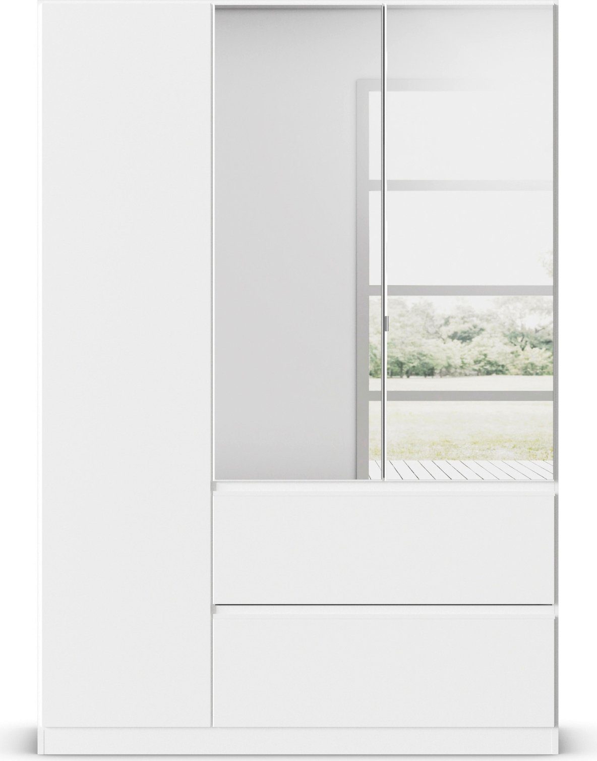rauch Draaideurkast Kledingkast Kast Garderobe Wasmand COSTA in 3 Breedtes met spiegel, greeploos front en push-to-open functie made in germany