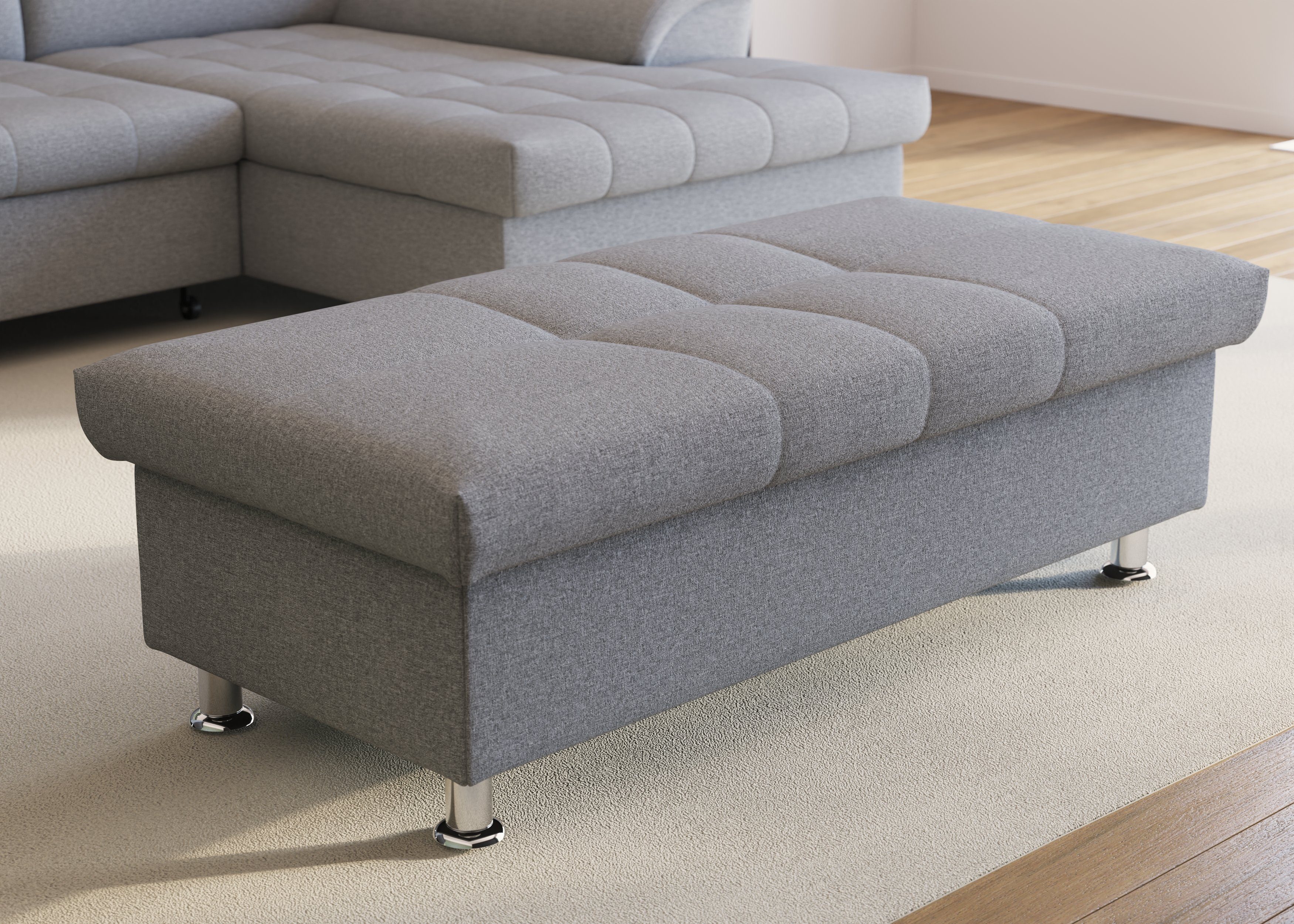 DOMO collection Hocker Franzi inclusief opbergruimte hockers zilver(kleur)