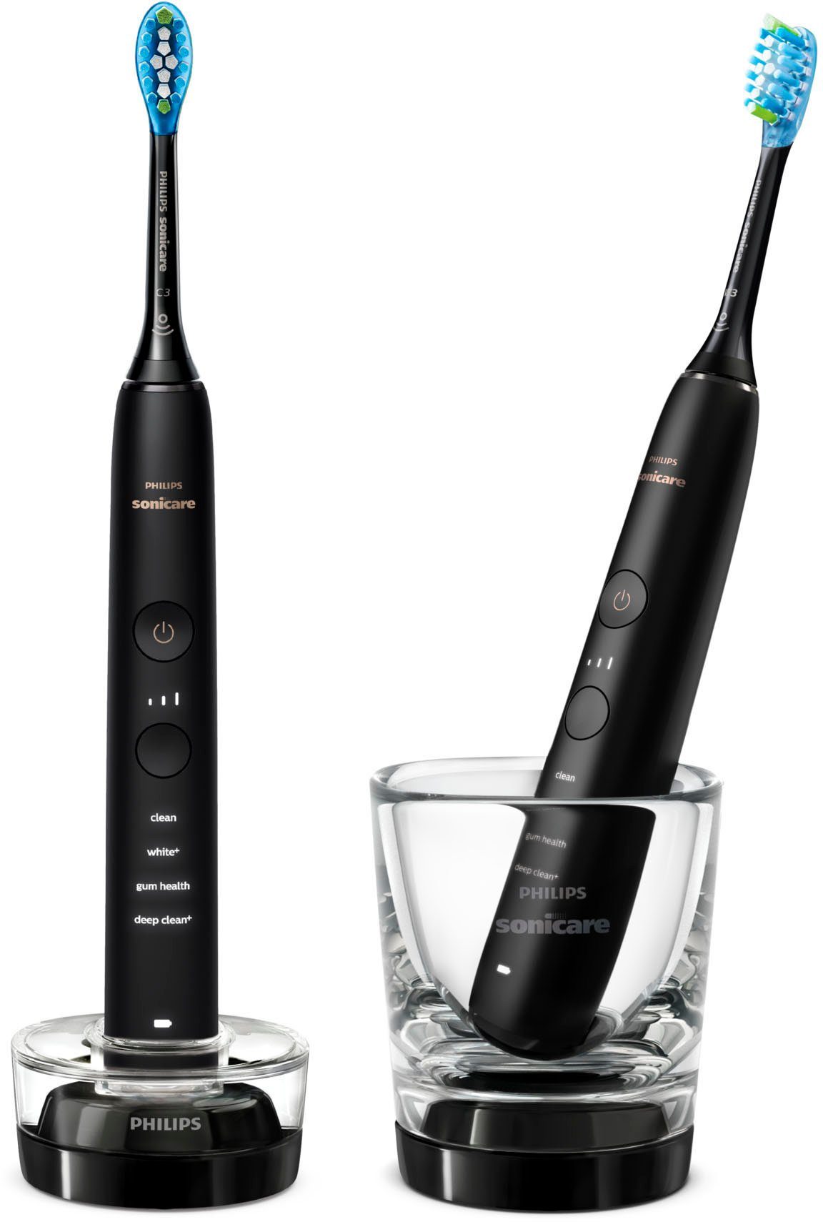 Absoluut verkorten toegang Philips Sonicare Elektrische tandenborstel HX9914/54 DiamondClean Premium  ultrasone tandenborstel, set van 2 inclusief oplaadglas bestellen bij | OTTO