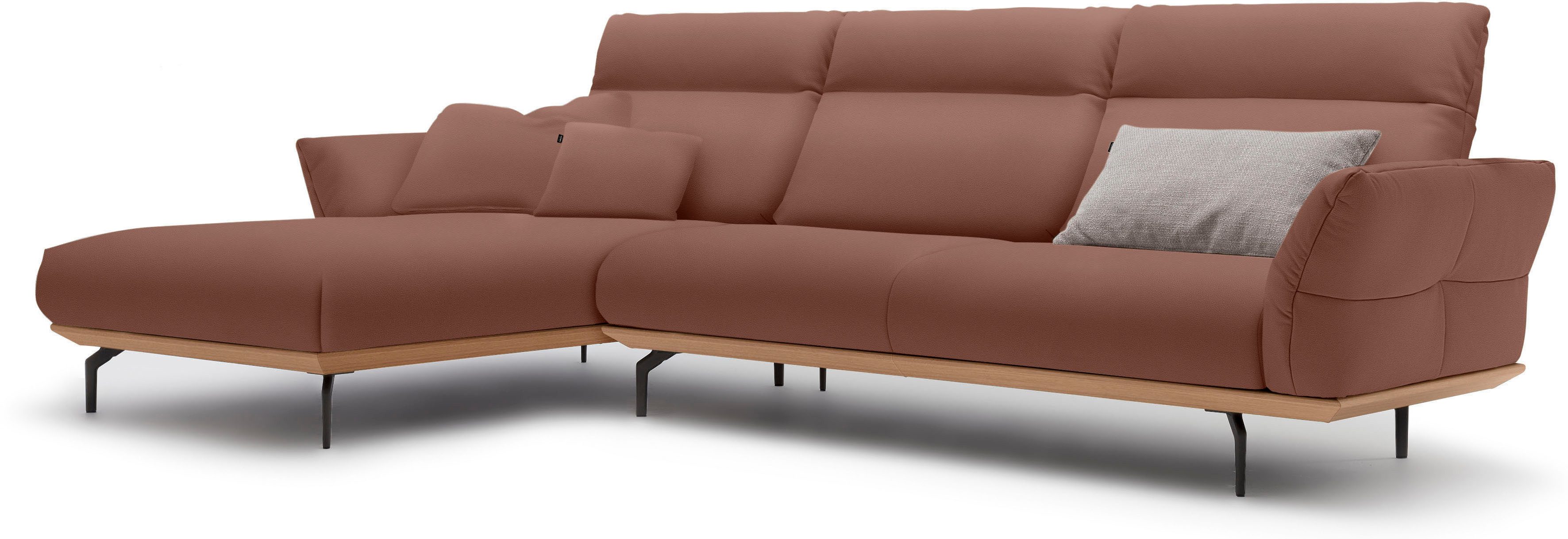 Creation BY ROLF BENZ Hoekbank Hs.460 Sokkel in eiken, onderstel in umbra grijs, breedte 318 cm