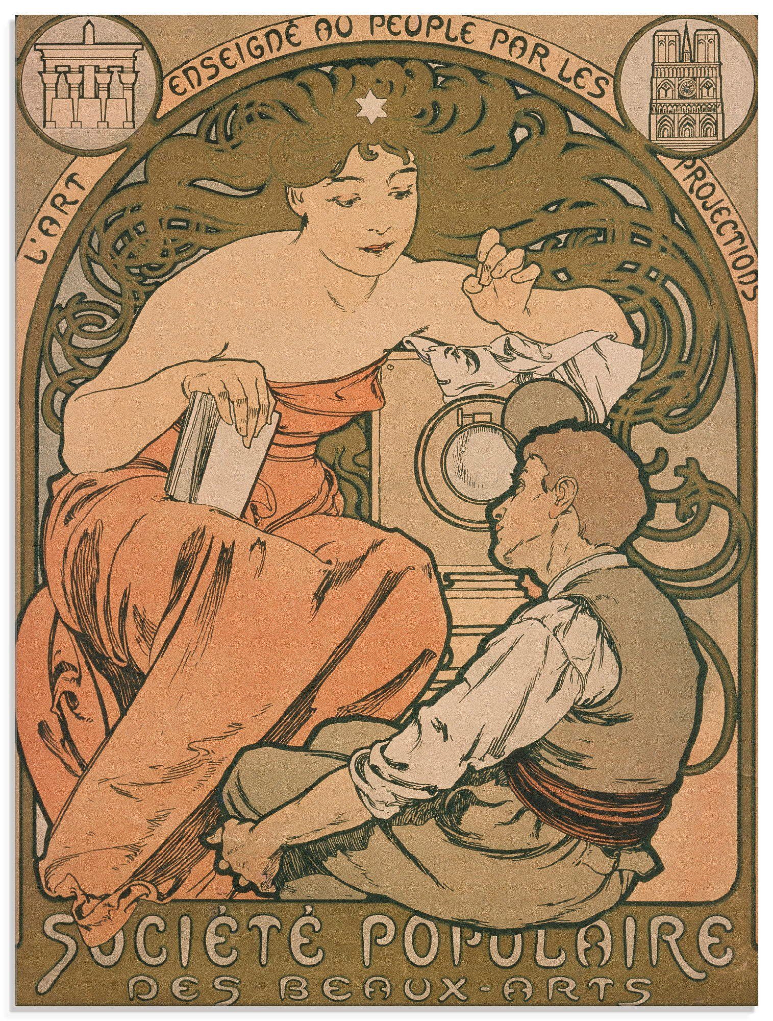 Artland Print op glas Affiche voor Société Populaire Beaux Arts (1 stuk)