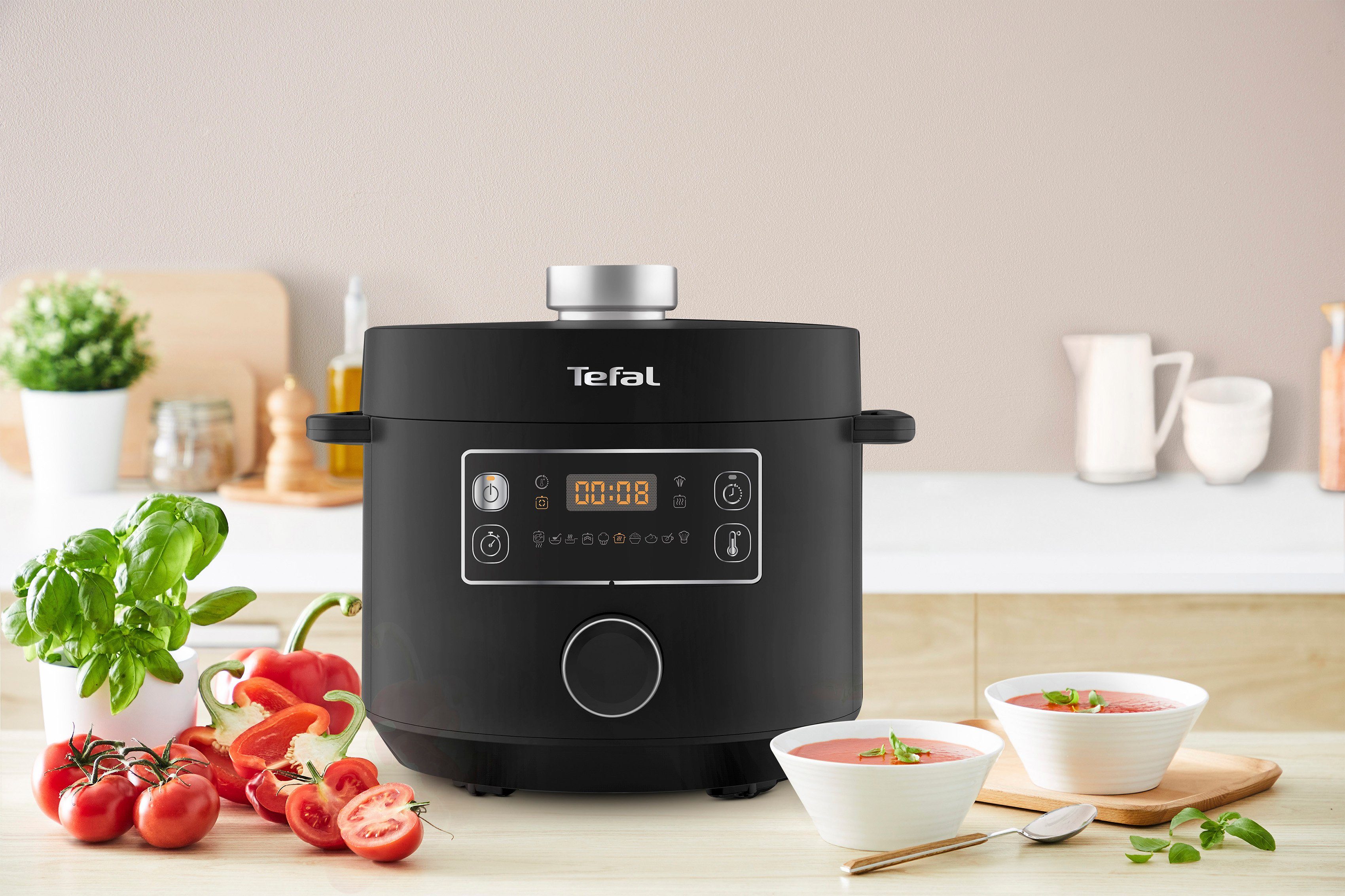 Tefal Multi-cooker CY7548 Turbo Cuisine elektrische snelkookpan, 10 automatische programma’s, veelzijdig