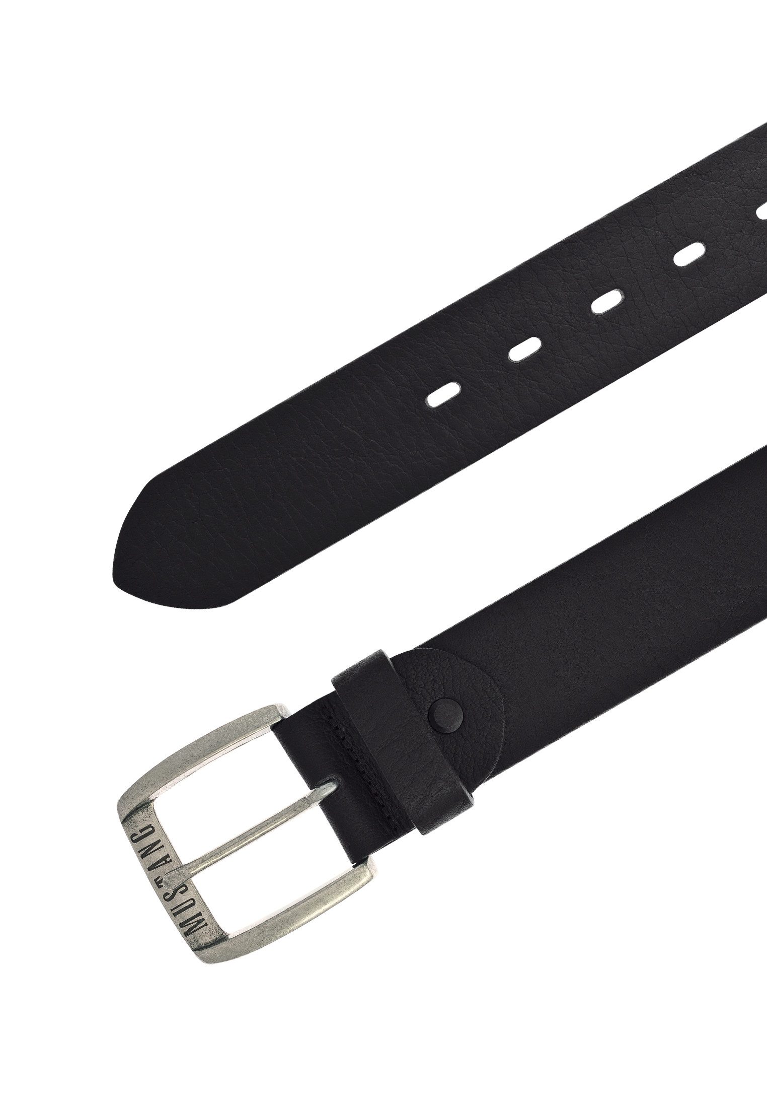 MUSTANG Leren riem Geperforeerd volleder met glans, 4 cm